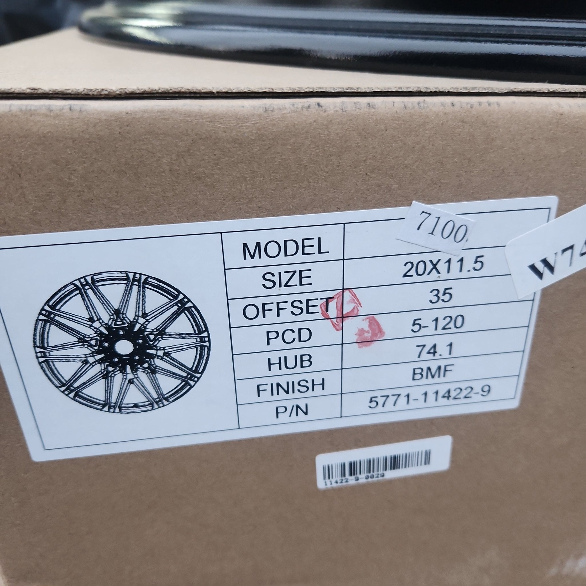 W741 WHEELS 7100 20X11 5X120 BLACK MACHINE FACE