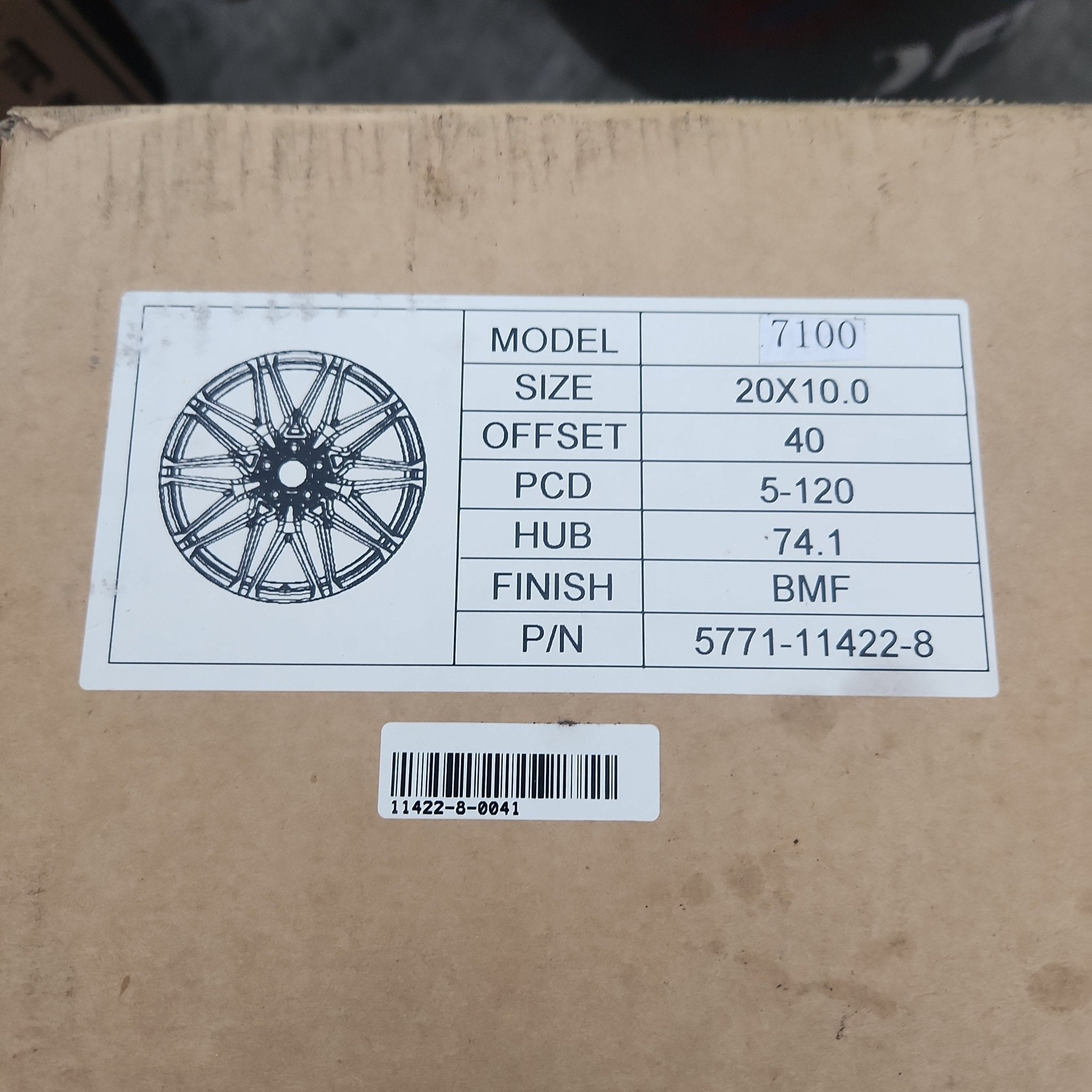 W741 WHEELS 7100 20X10 5X120 BLACK MACHINE FACE