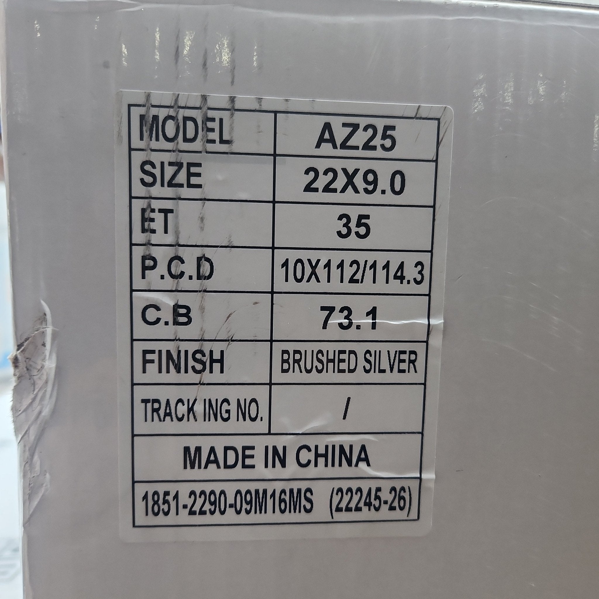 AZAD AZ25 22X9 5x112- 5x114.3 BRUSHED SILVER