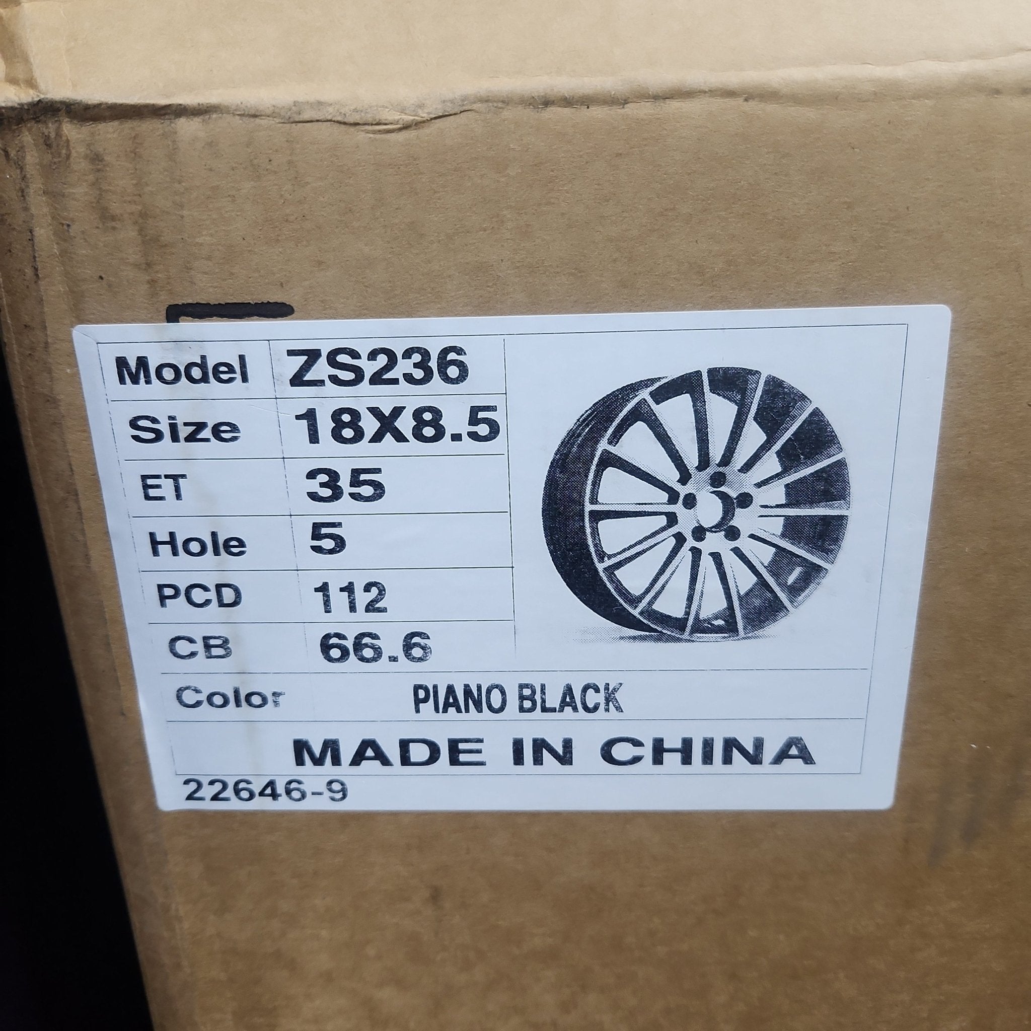 OE WHEELS ZS236 18x8.5 5X112 PIANO BLACK
