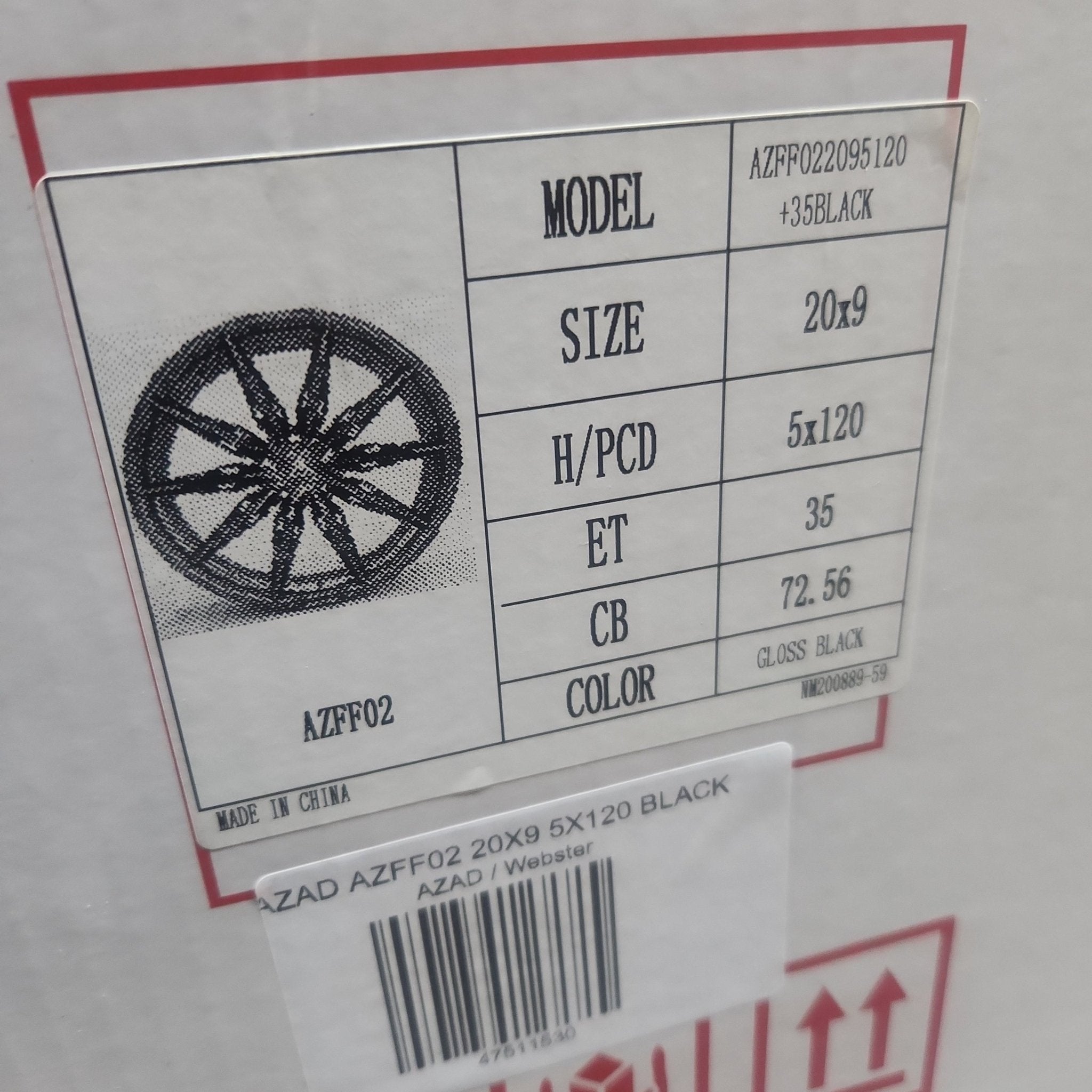 AZAD AZFF02 20X9 5X120 BLACK
