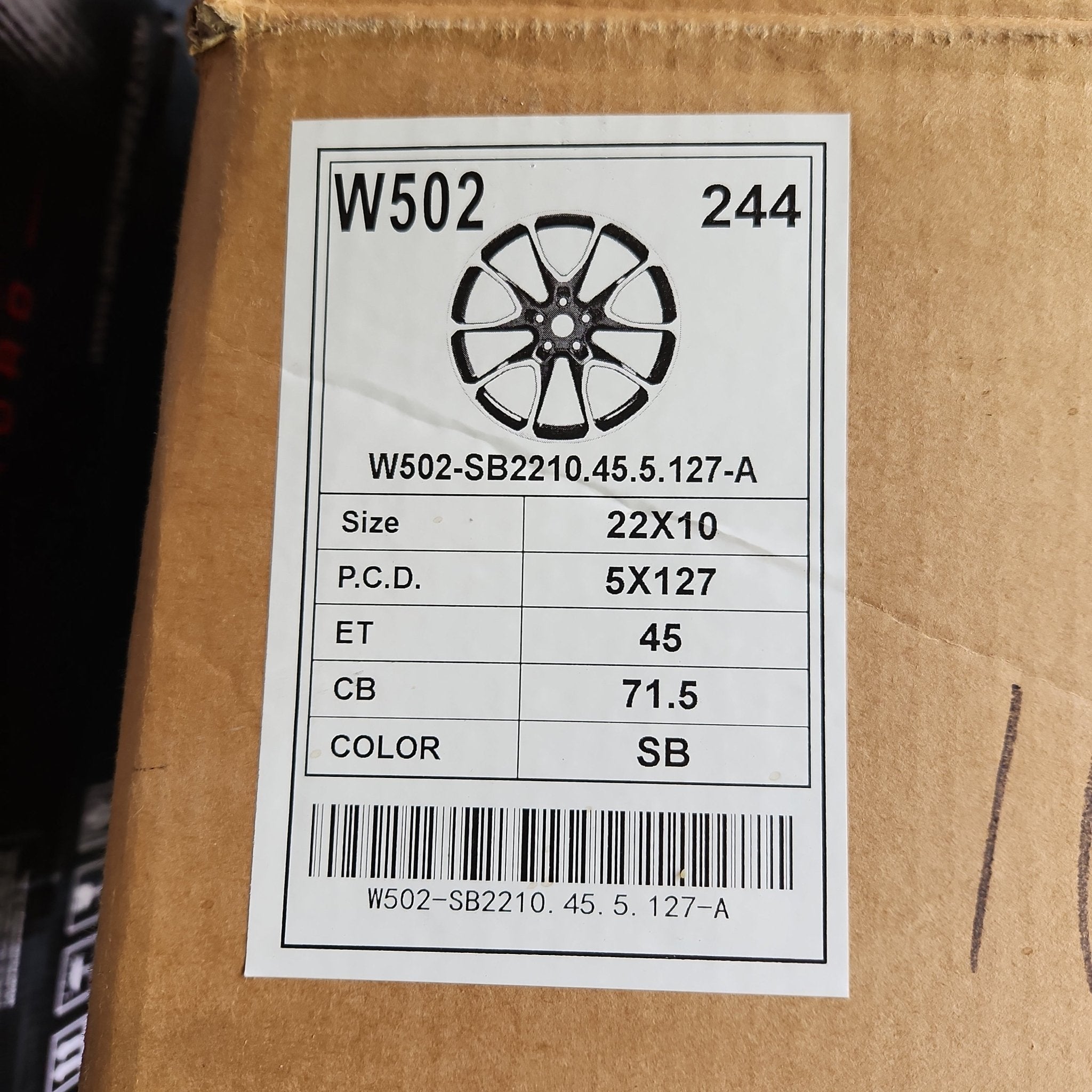 W502 22x10 5x127 SATIN BLACK