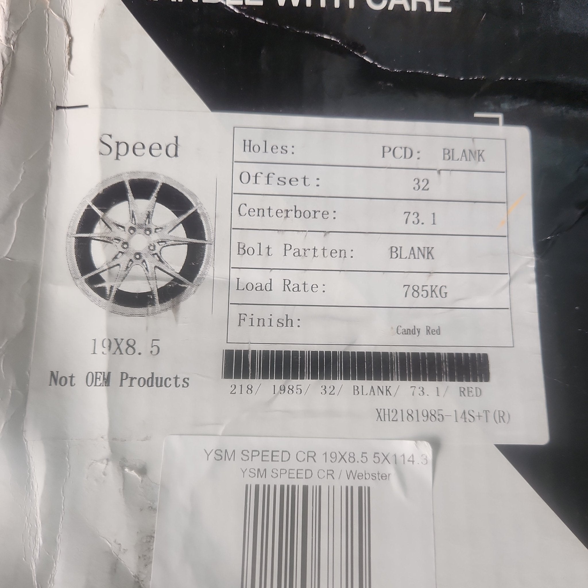 YSM SPEED CR 19X8.5 5X114.3 CANDY RED