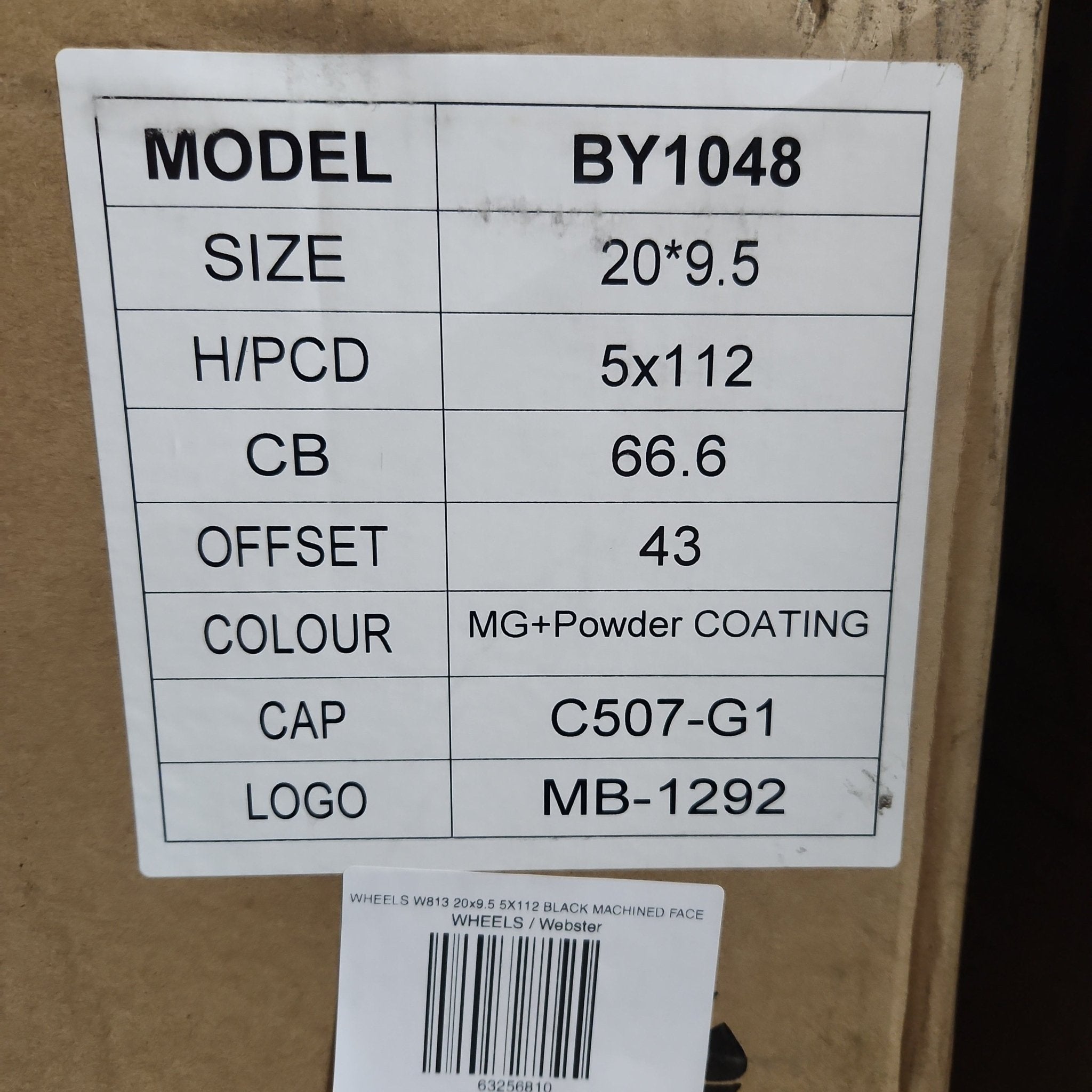 W813 20x9.5 5X112 BLACK MACHINED FACE