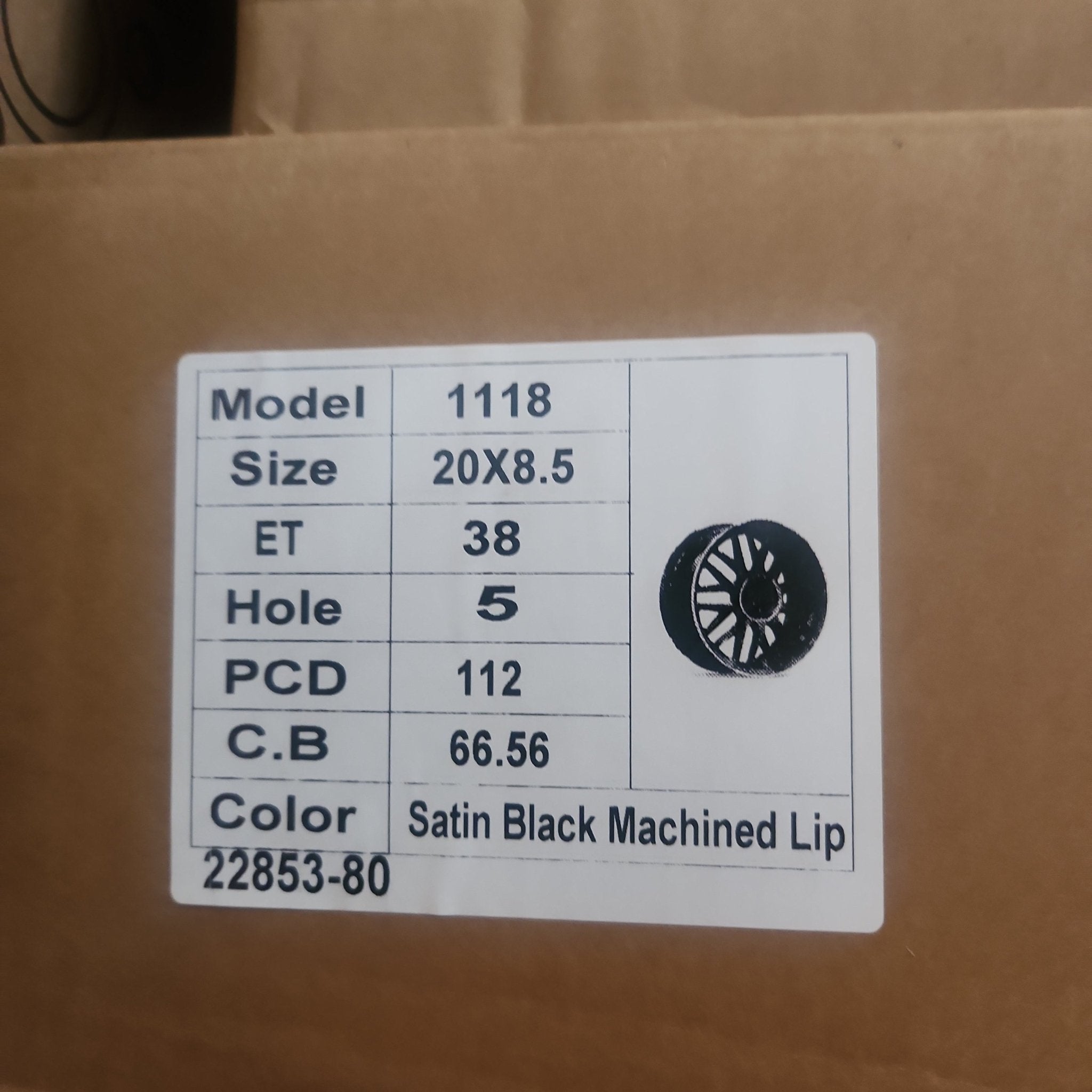 OE-1118 20x8.5 5x112 MATTE BLACK MACHINED LIPS