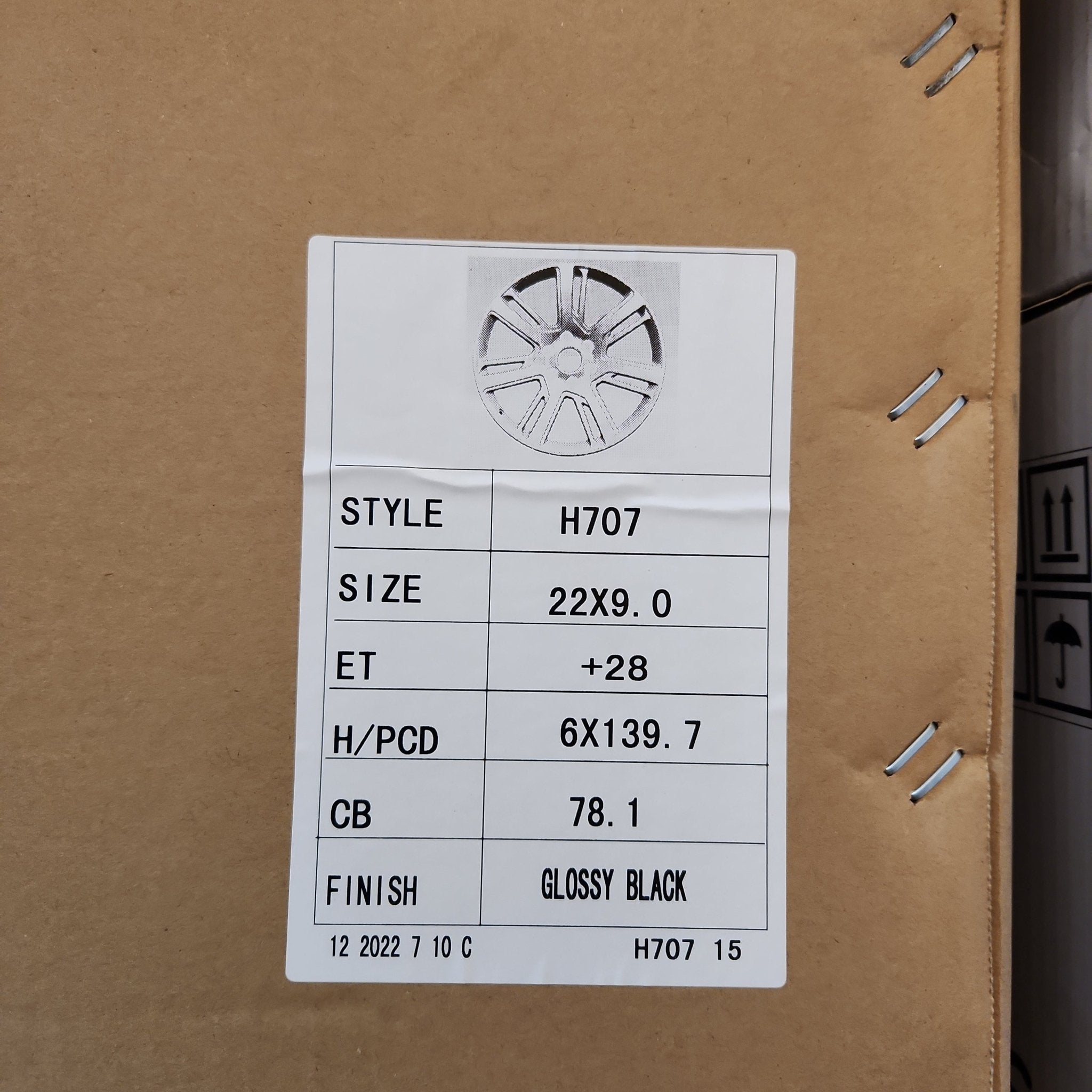 H707 ESCARLADE TURBINE STYLE 22X9 6X139.7 PB