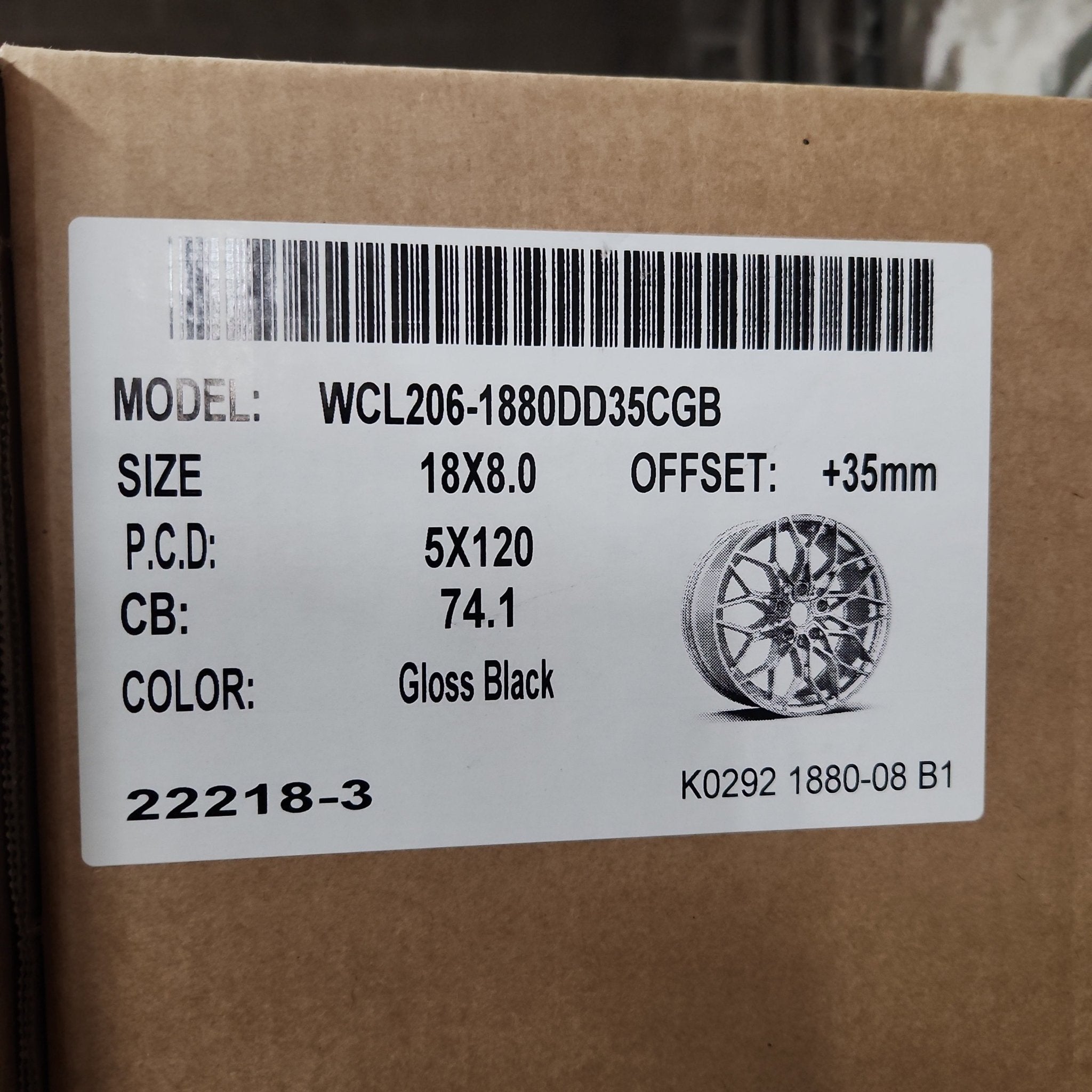 WCL206 WHEELS 18x8.0 5x120 GLOSS BLACK