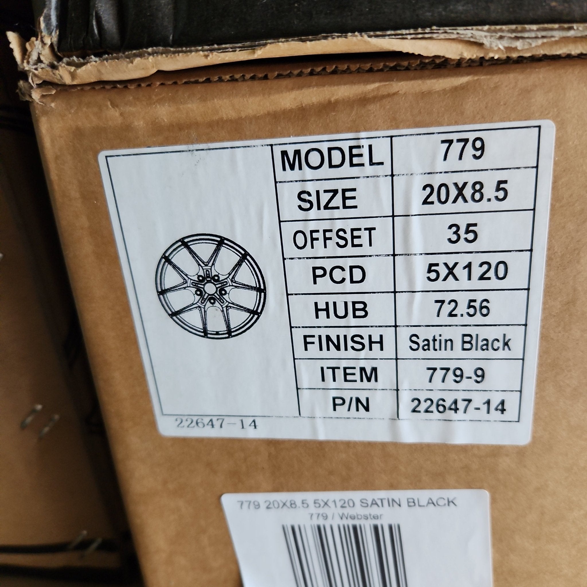 779 20X8.5 5X120 SATIN BLACK