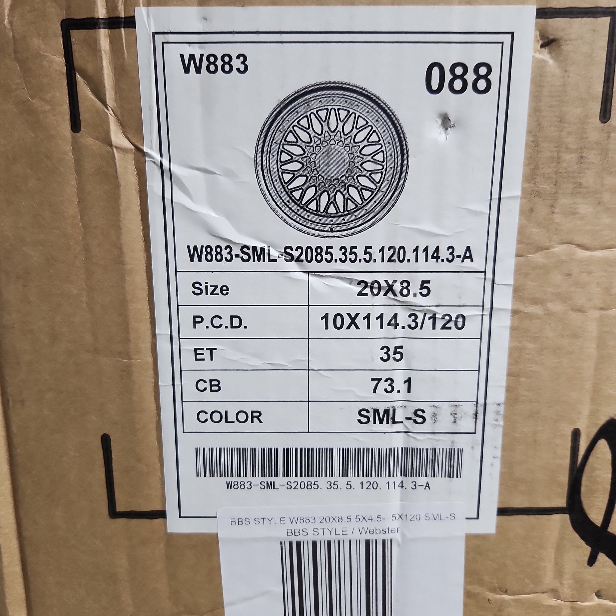 W883 WHEELS20X8.5 5X4.5- 5X120 SML-S