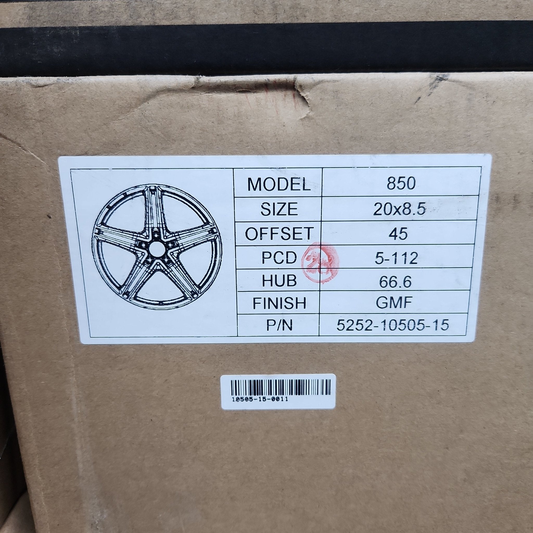 850 WHEELS 20X8.5 5X112 GUN METAL MACHINED FACE