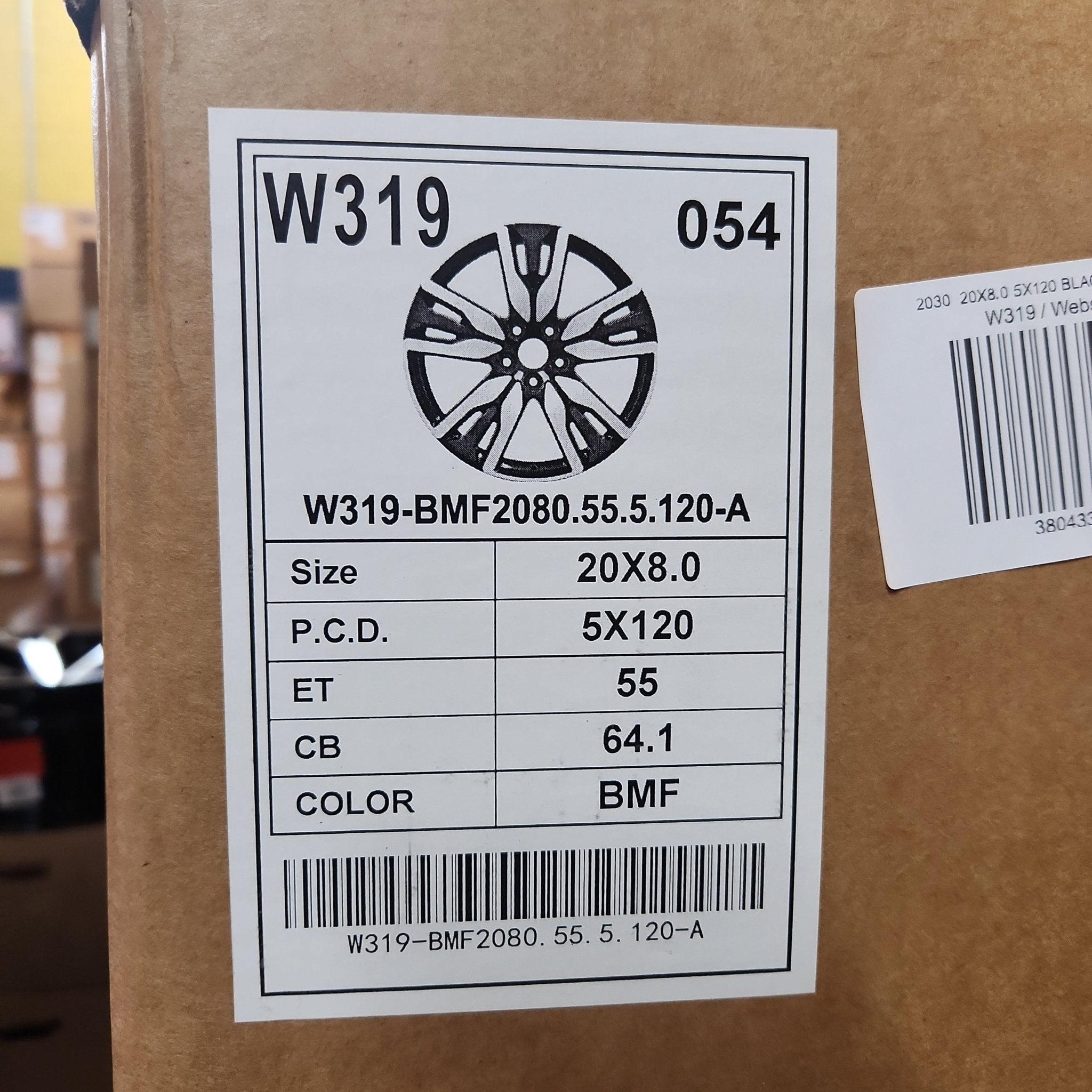 W319 D2030 20x8.0 5x120 BLACK MACHINED FACE