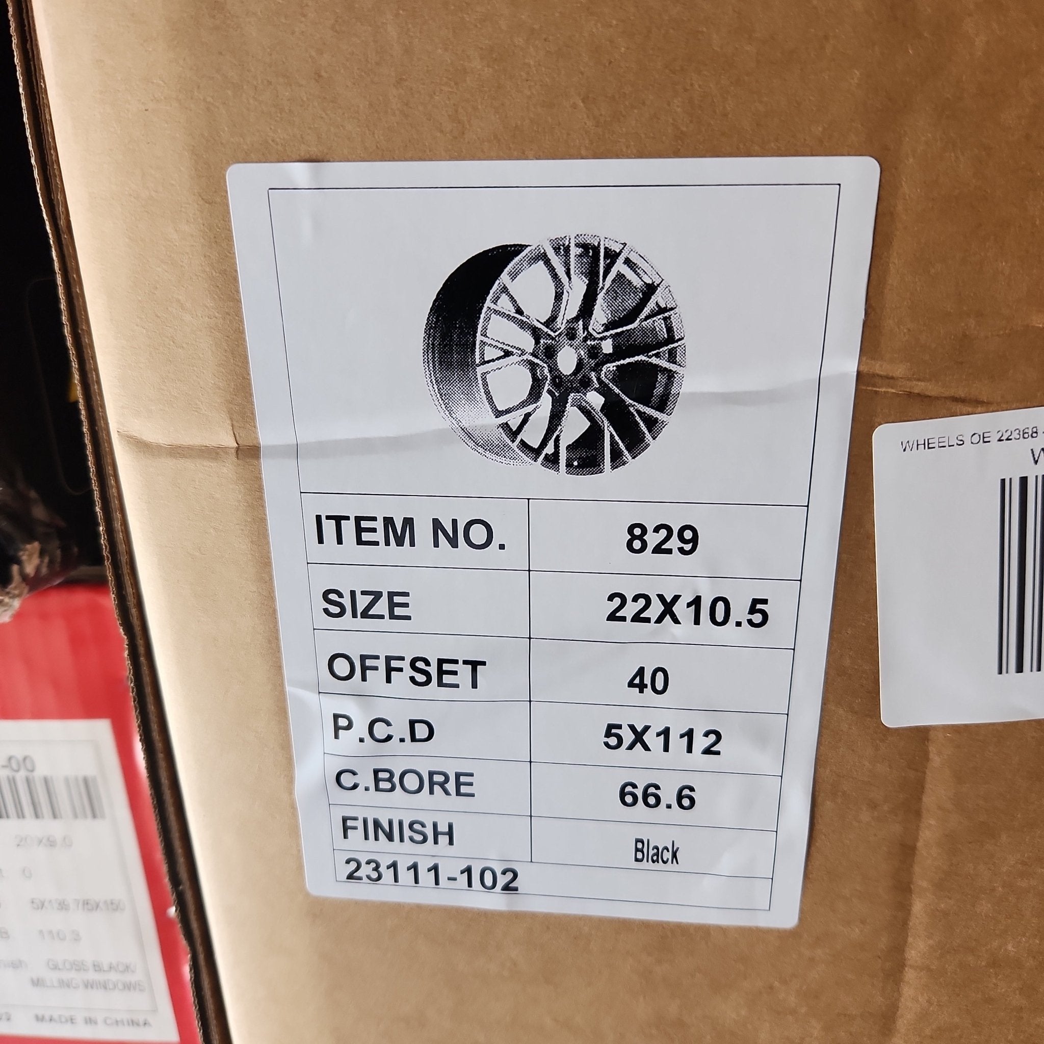 OE-22368-5 809M 829 BH2002 22x10.5 5x112 @PIANO BLACK