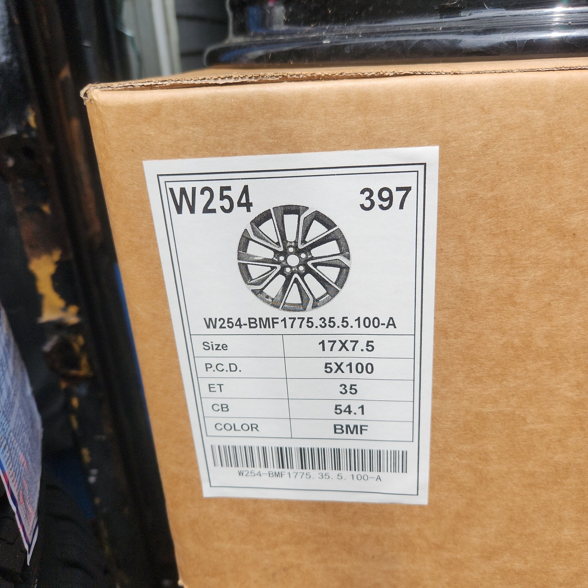 W254 17x7.5 5x100 BLACK MACHINE FACE