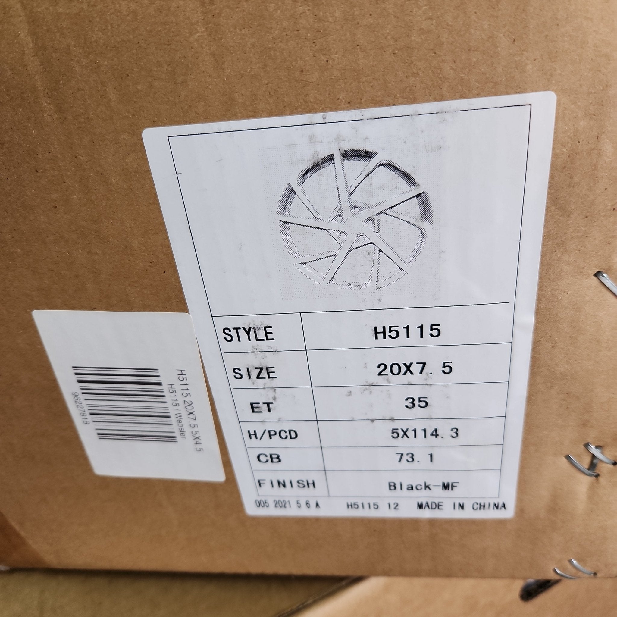 H5115 20X7.5 5X4.5 BLACK MACHINE FACE