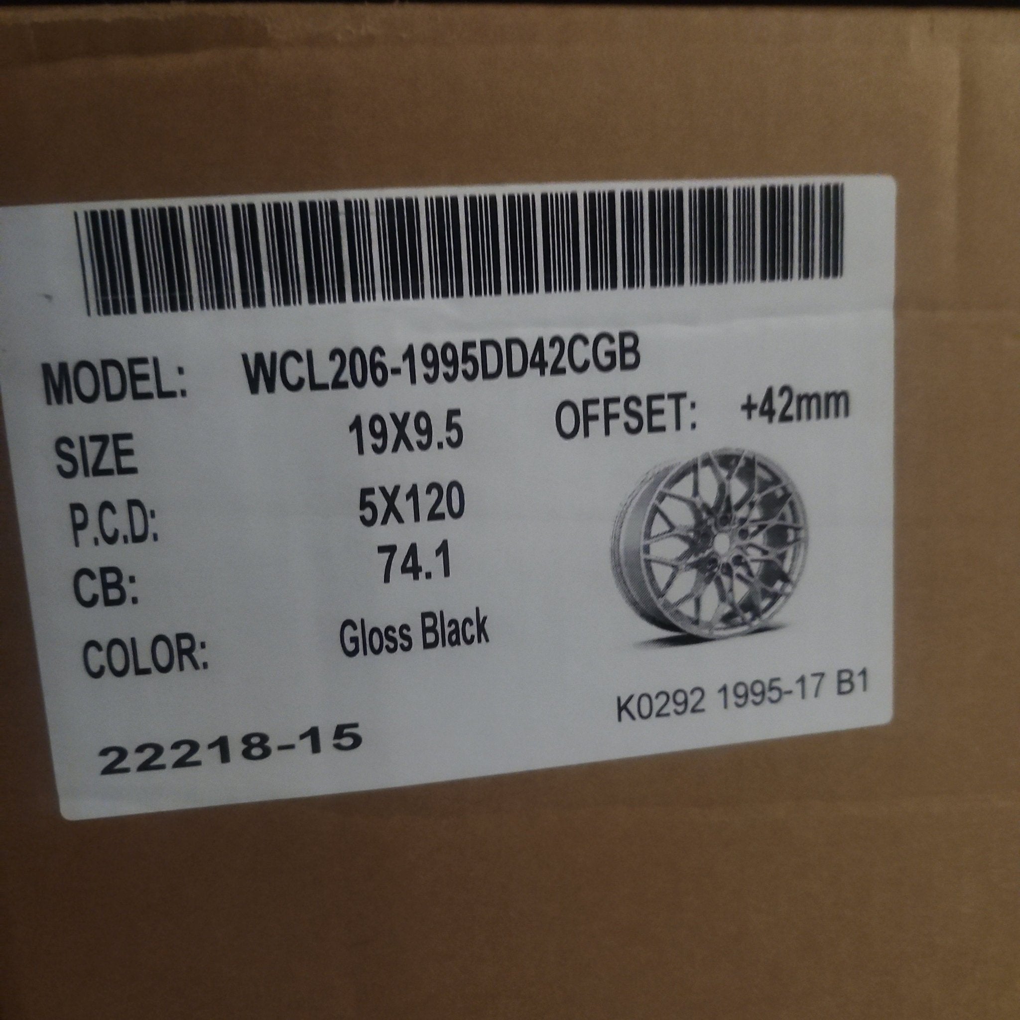 WCL206 WHEELS 19x9.5 5x120 GLOSS BLACK