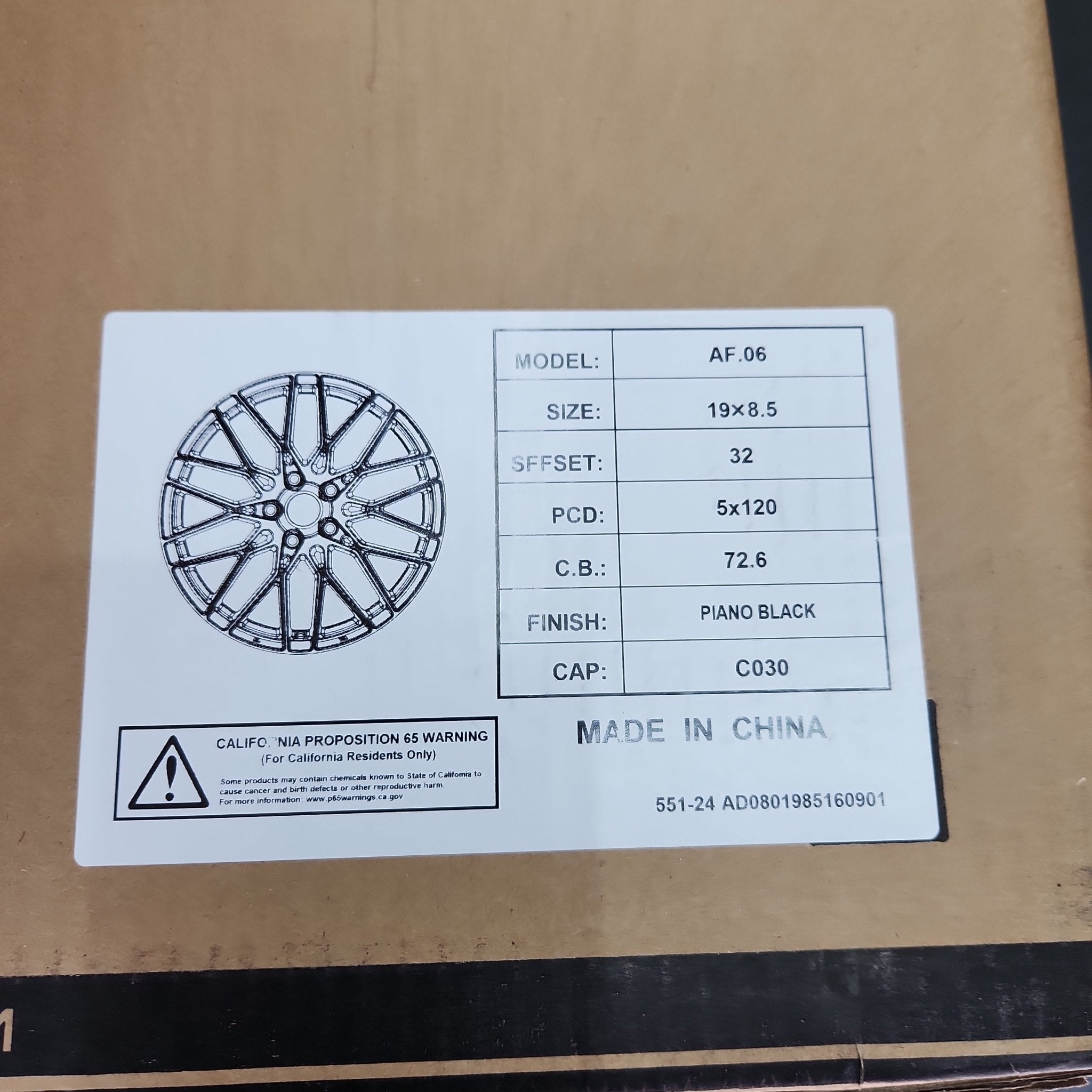 PEGASUS AF06 19x8.5 5x120 GLOSA BLACK