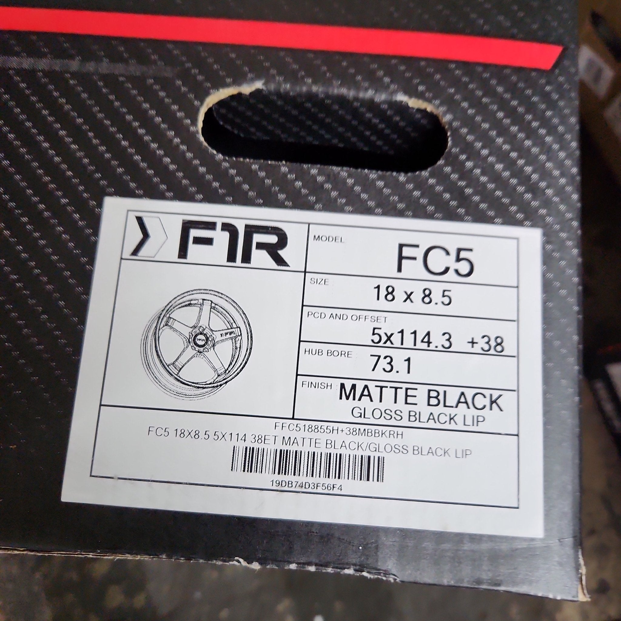 F1R FC5 18X8.5 5X114.3 MATTE BLACK