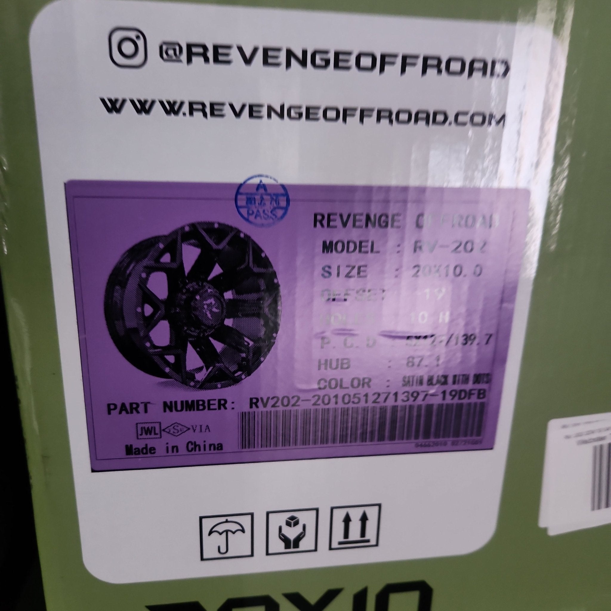 REVENGE RV-202 20X10 5X127 5X139.7 SATIN BLACK WITH DOTS