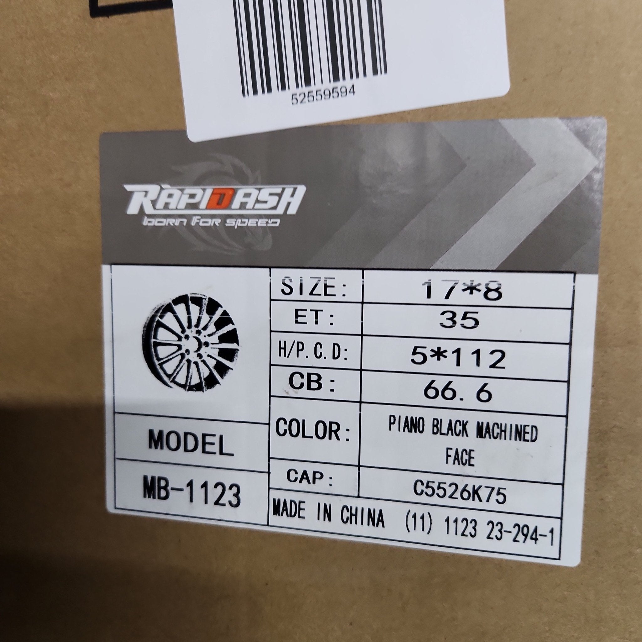 OE 1711 W813 17X8.0 5X112 PIANO BLACK MACHINED FACE