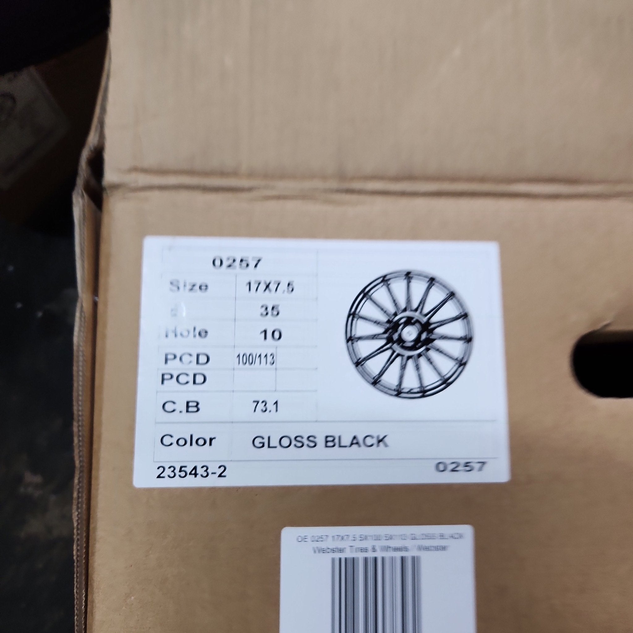 OE 0257 17X7.5 5X100 5X112 5X114.3 GLOSS BLACK
