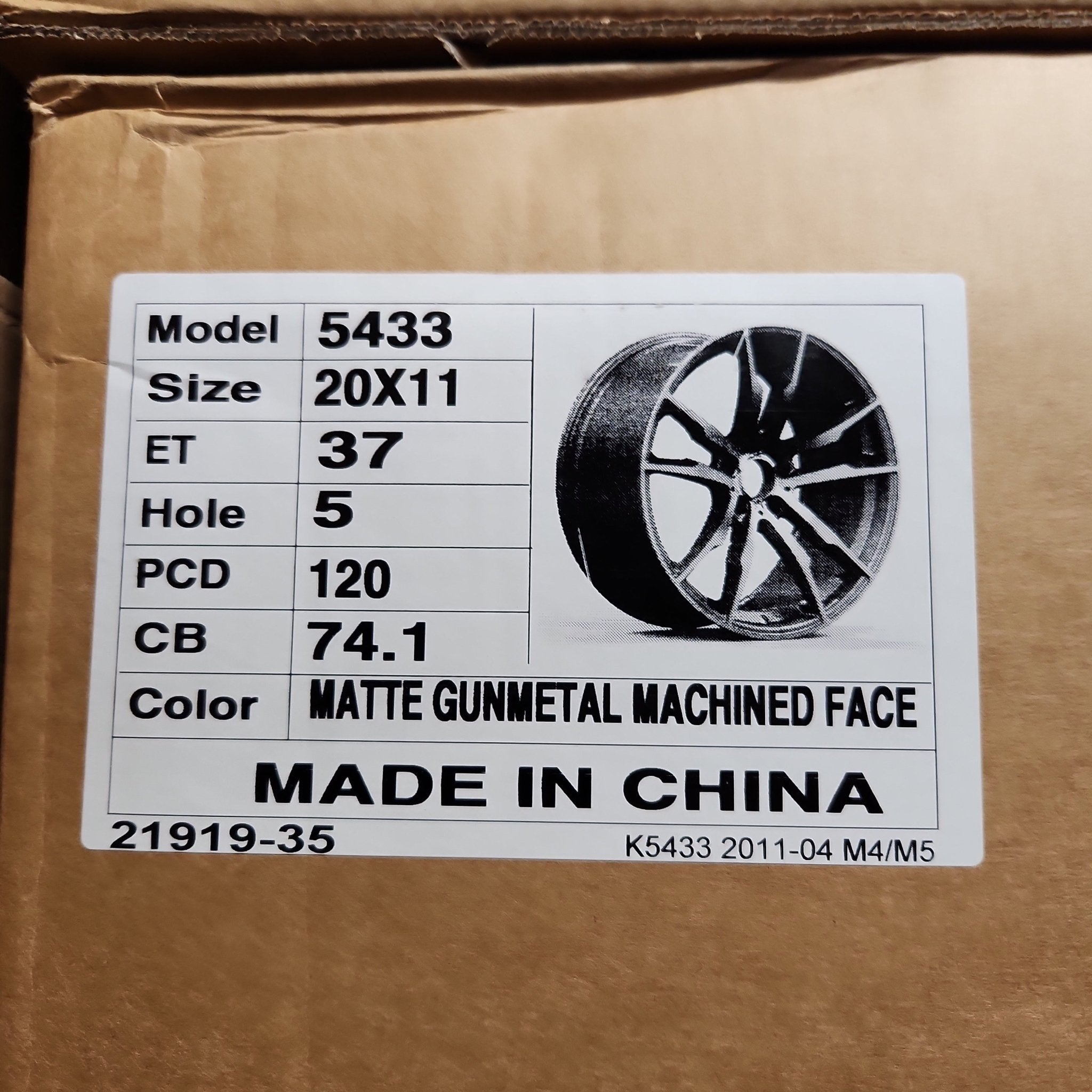 OE-5433 20X11 5X120 MATTE GUNMETAL MACHINE F