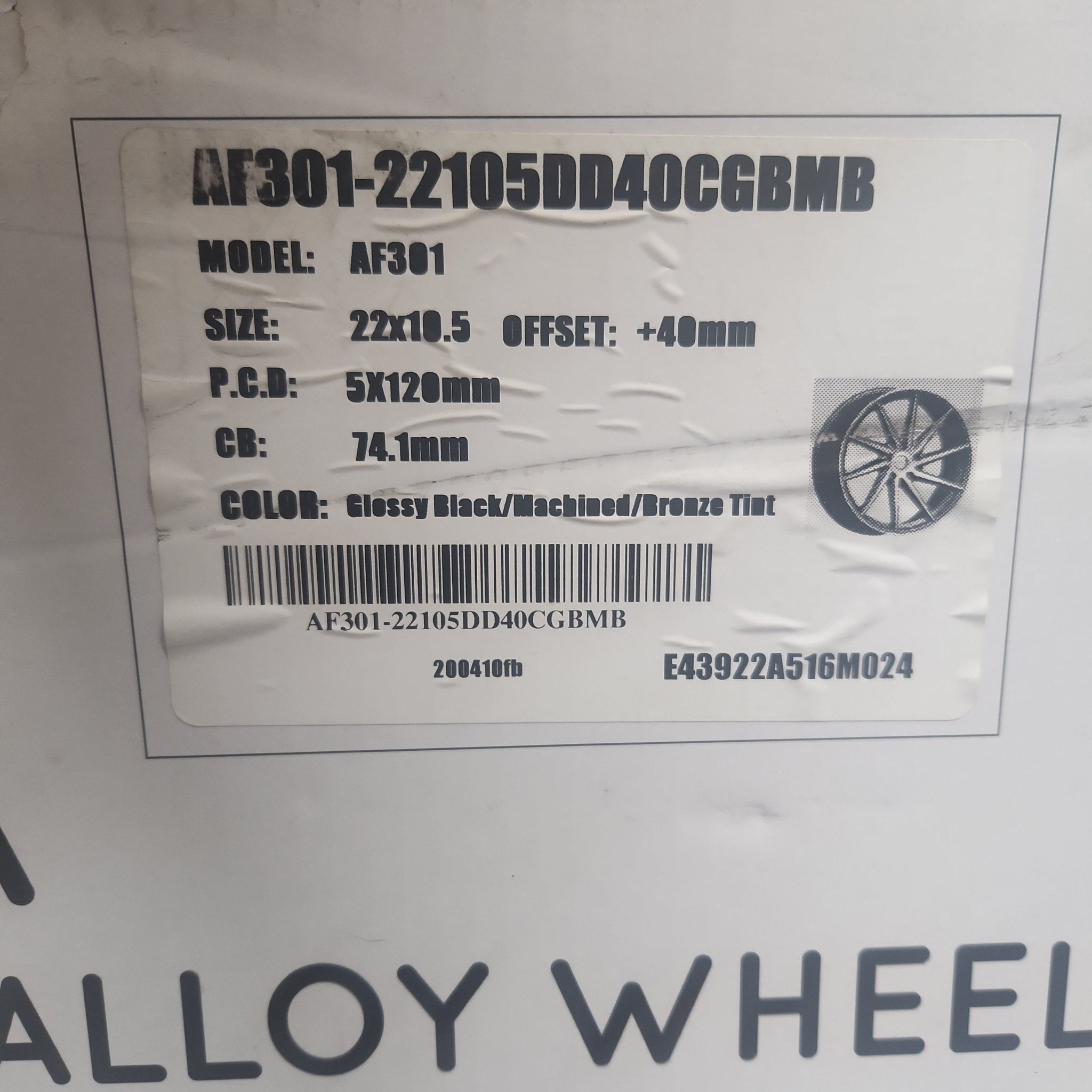 ALFINA AF301 22X10.5 5X120 GBM BRONZE TINT