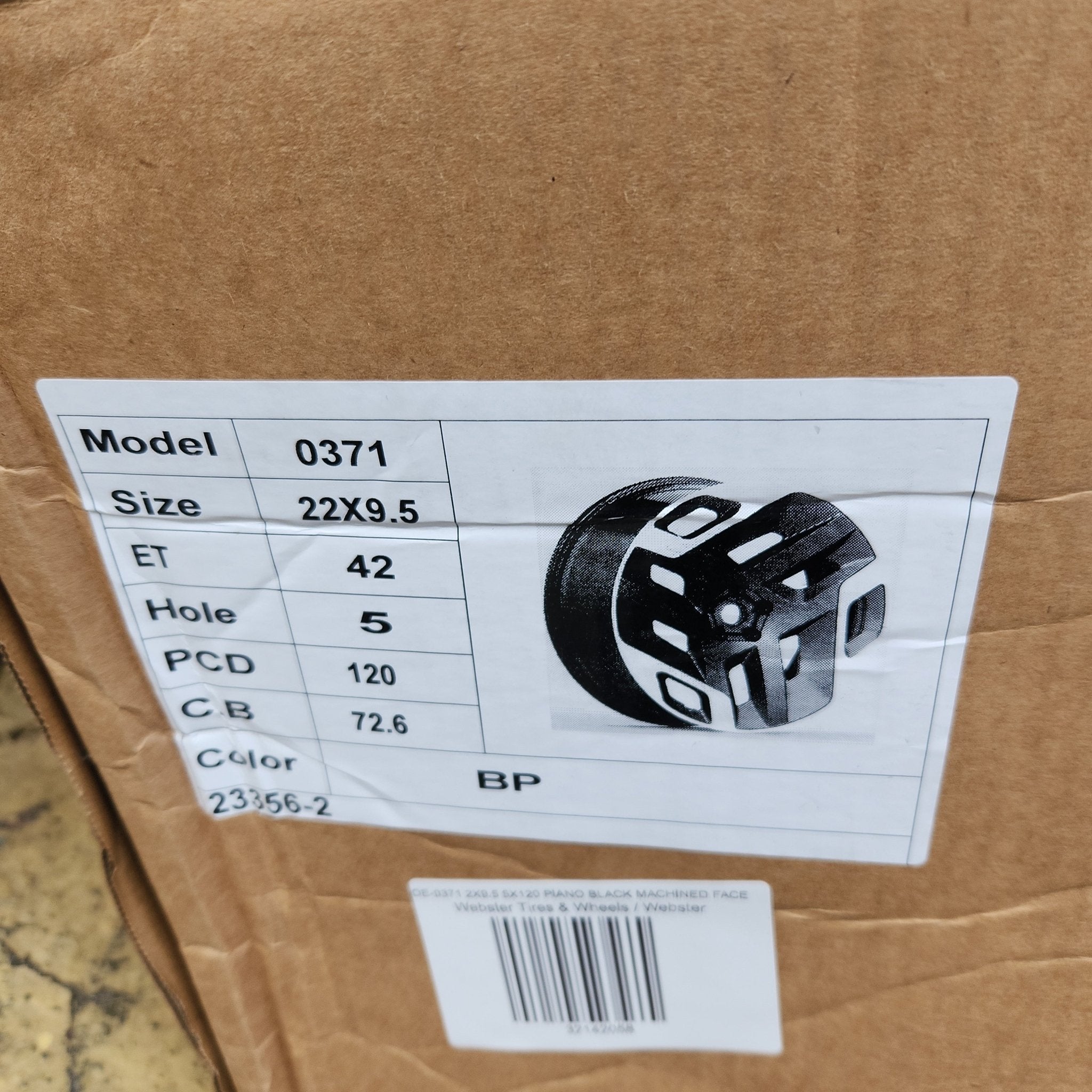 OE-0371 22X9.5 5X120 PIANO BLACK MACHINED FACE