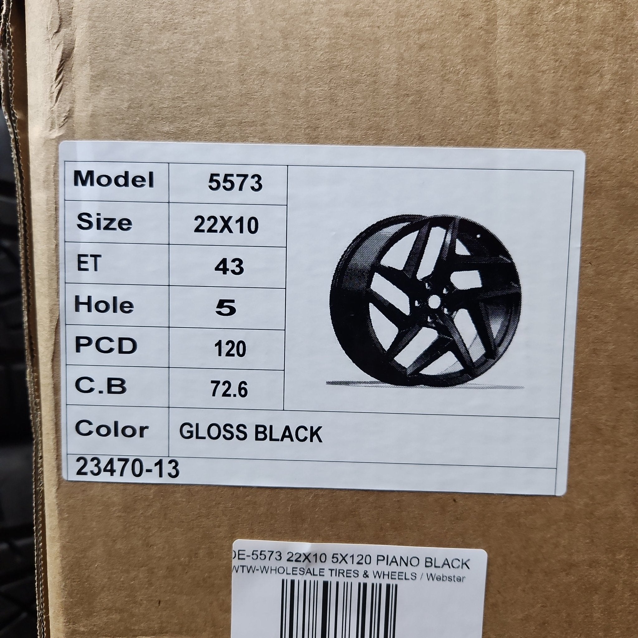OE-5573 22X10 5X120 PIANO BLACK