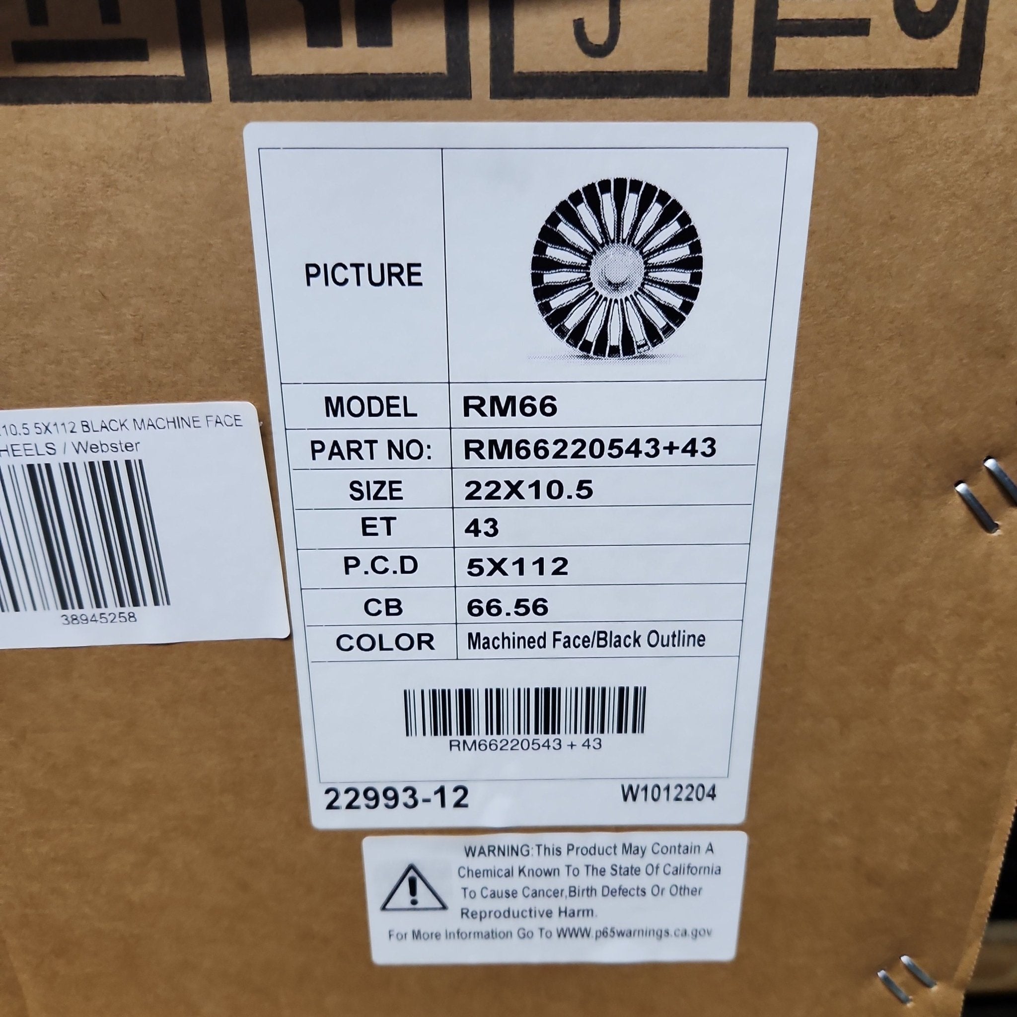 STYLE RM66 22X10.5 5X112 MACHINED FACE W/ BLACK OUTLINE