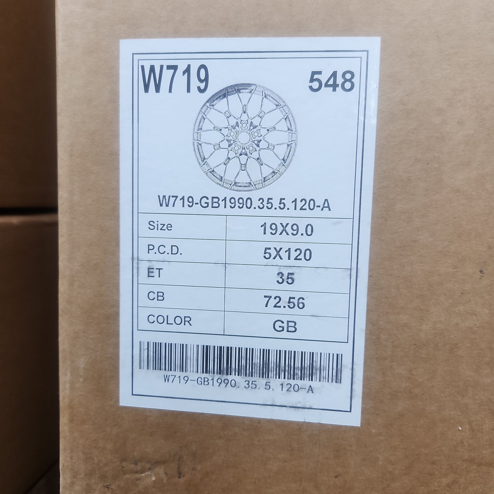 W719 19x9.0 5x120 GLOSS BLACK