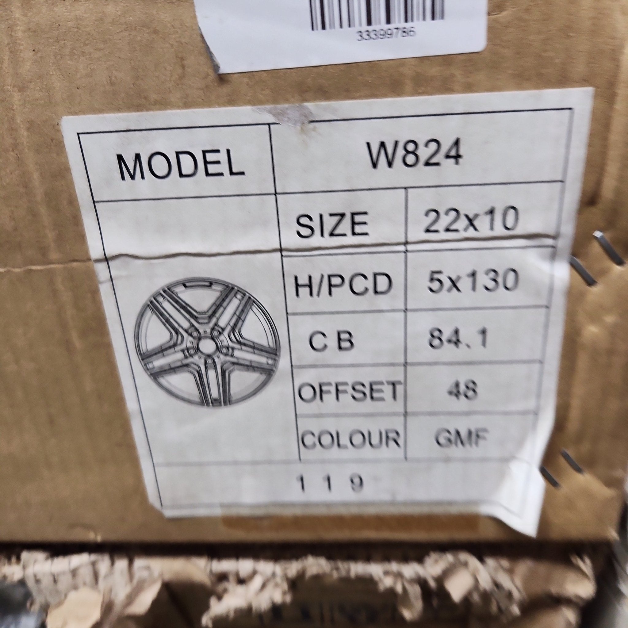 WHEELS R,31 22X10 5X130 GUN METAL