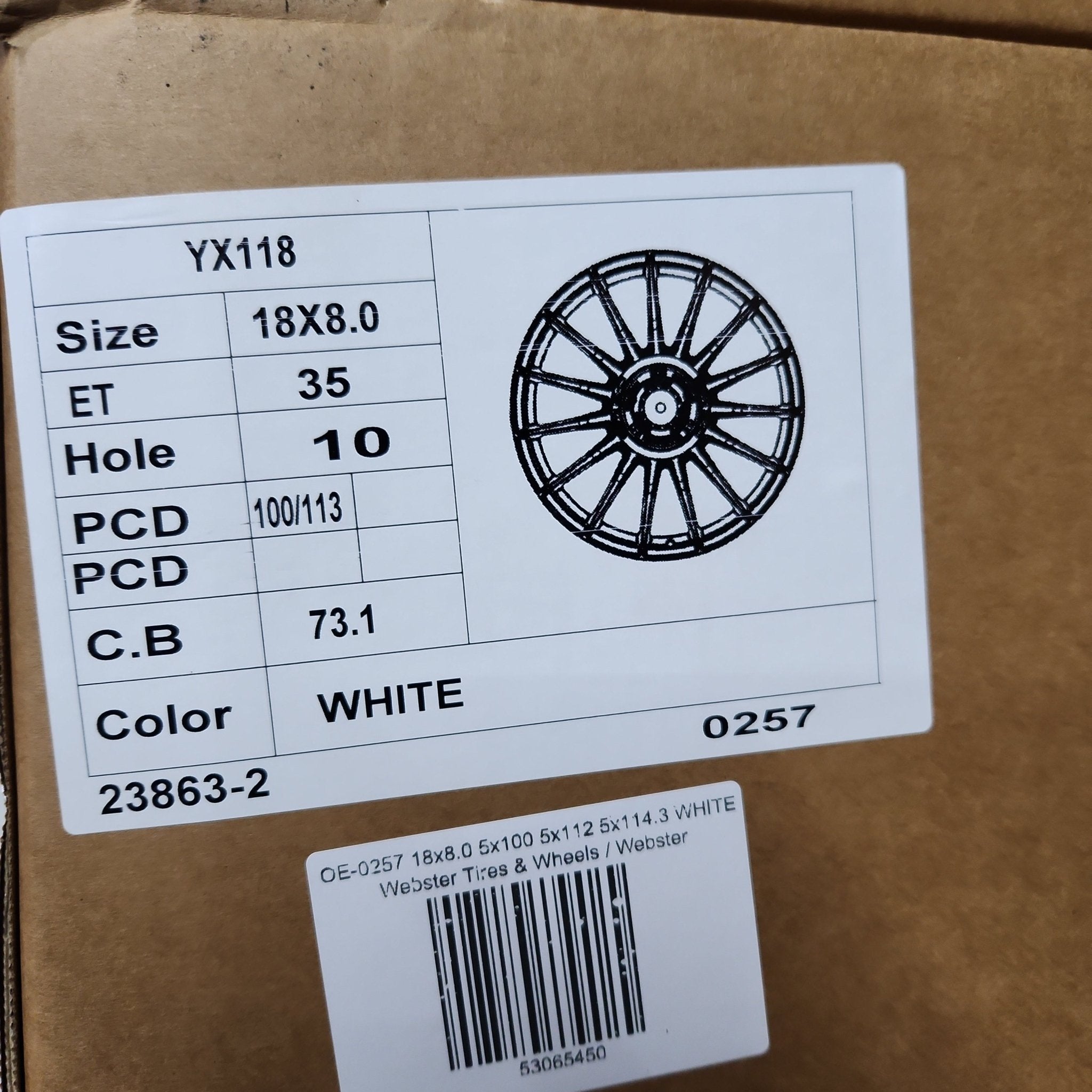 OE-0257 18x8.0 5x100 5x112 5x114.3 WHITE