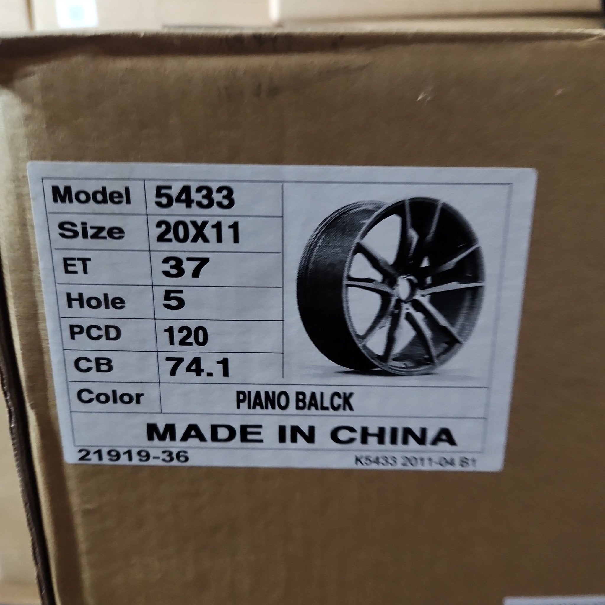 OE-5433 20x11 5x120 GLOSS BLACK