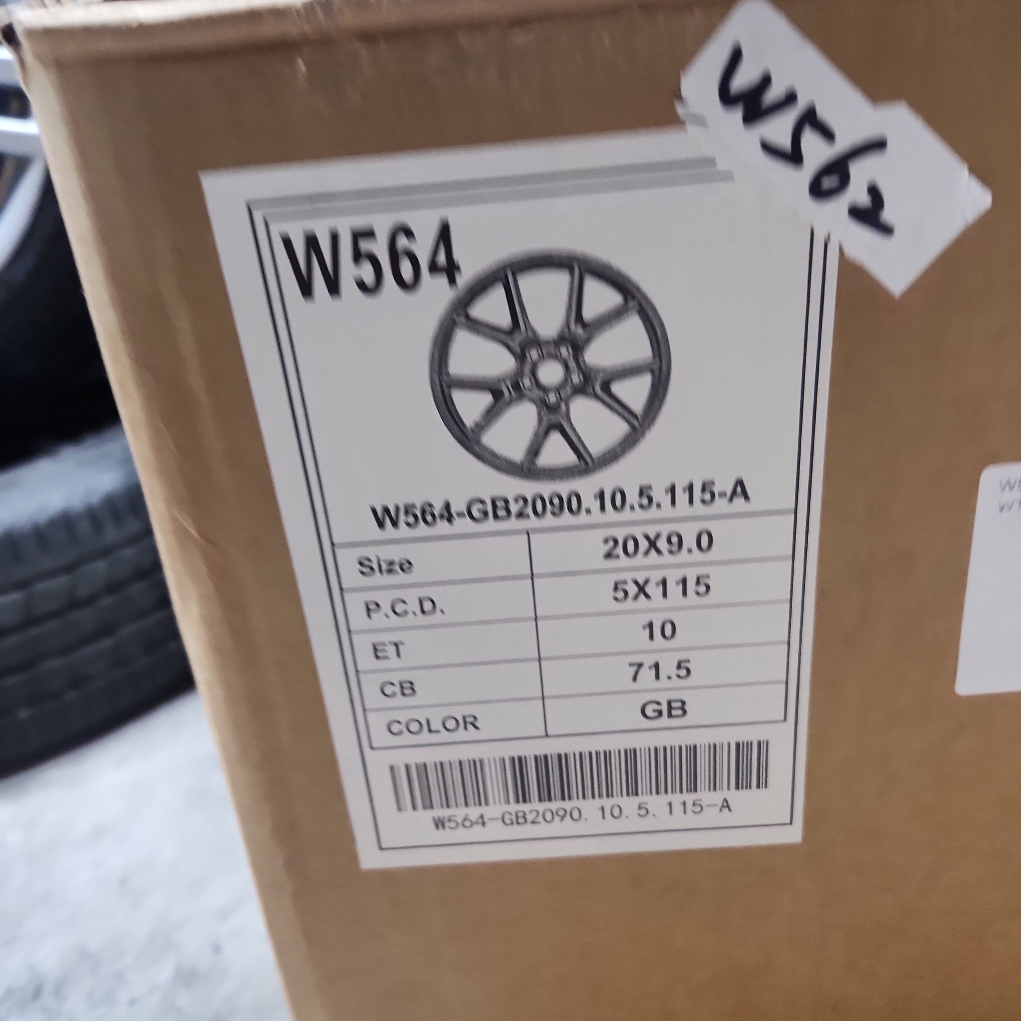 W562 W564 20X9.0 5X115 GLOSS BLACK