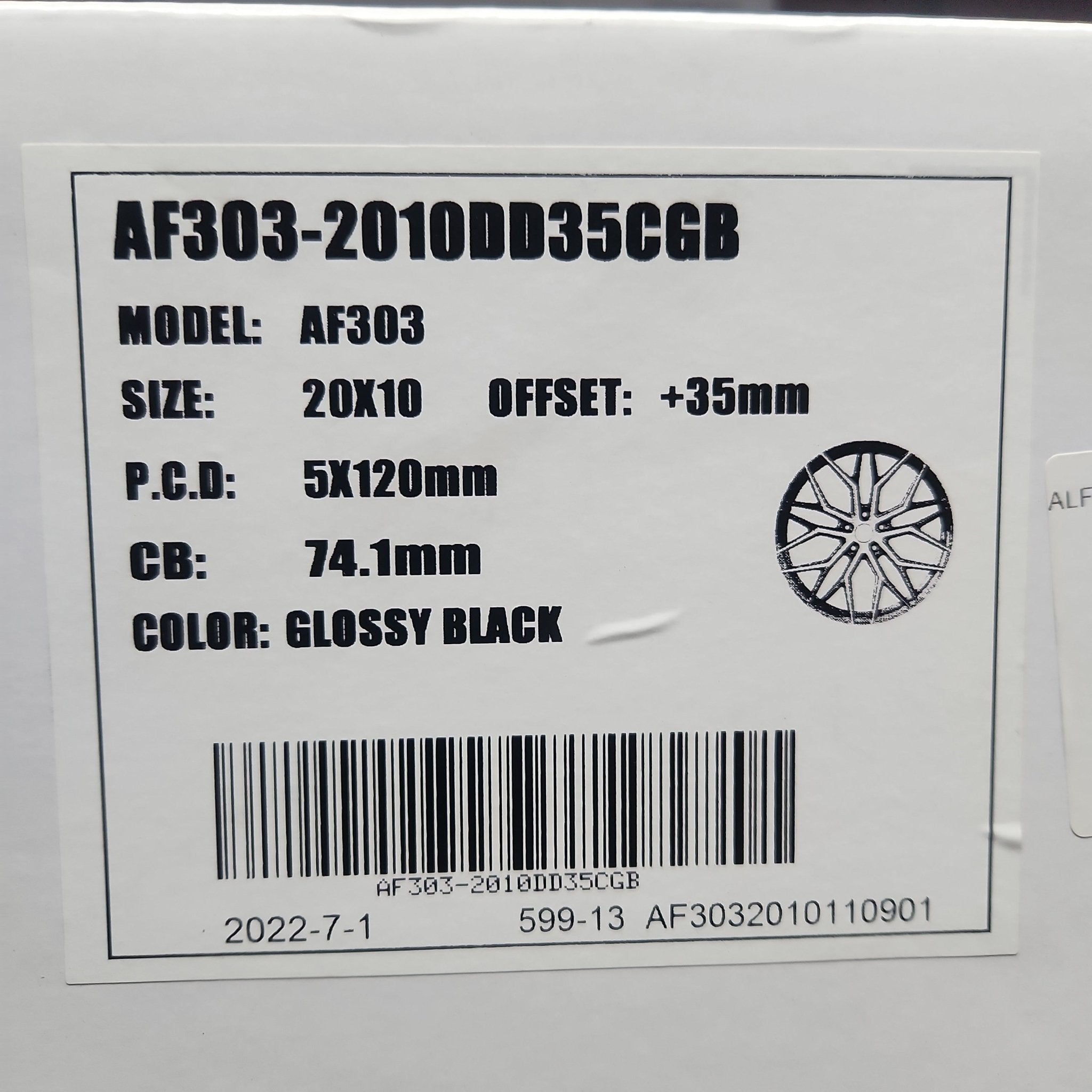 ALFINA AF303 20X10 5X120 GLOSS BLACK