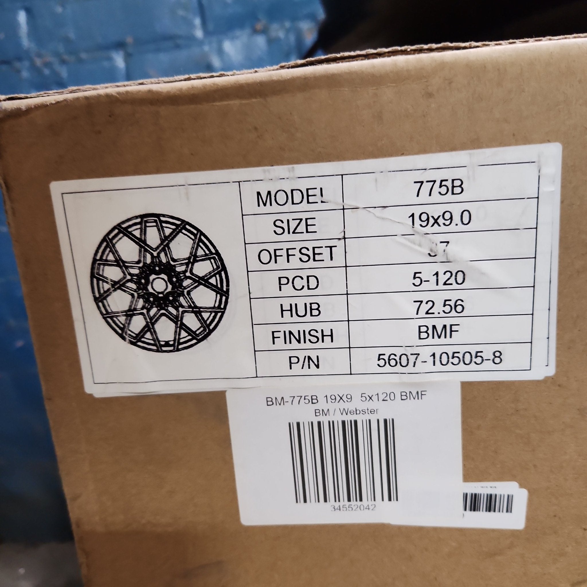 775B WHEELS 19X9 5x120 BLACK MACHINE FACE