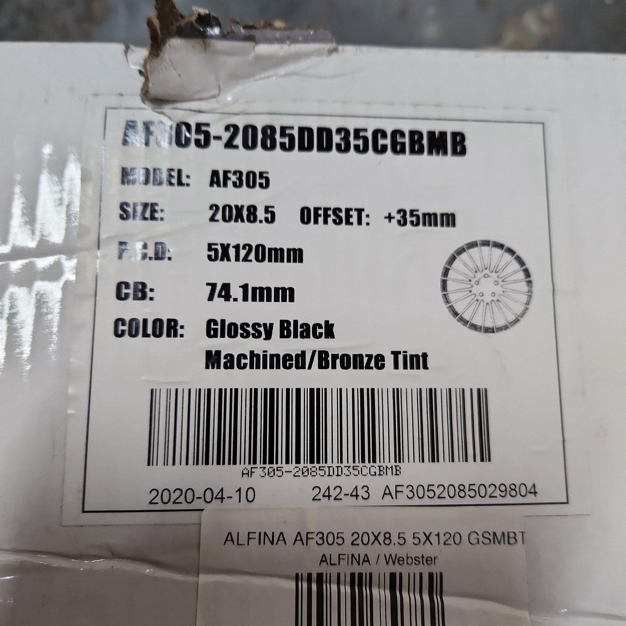 ALFINA AF305 20X8.5 5X120 GSMBT