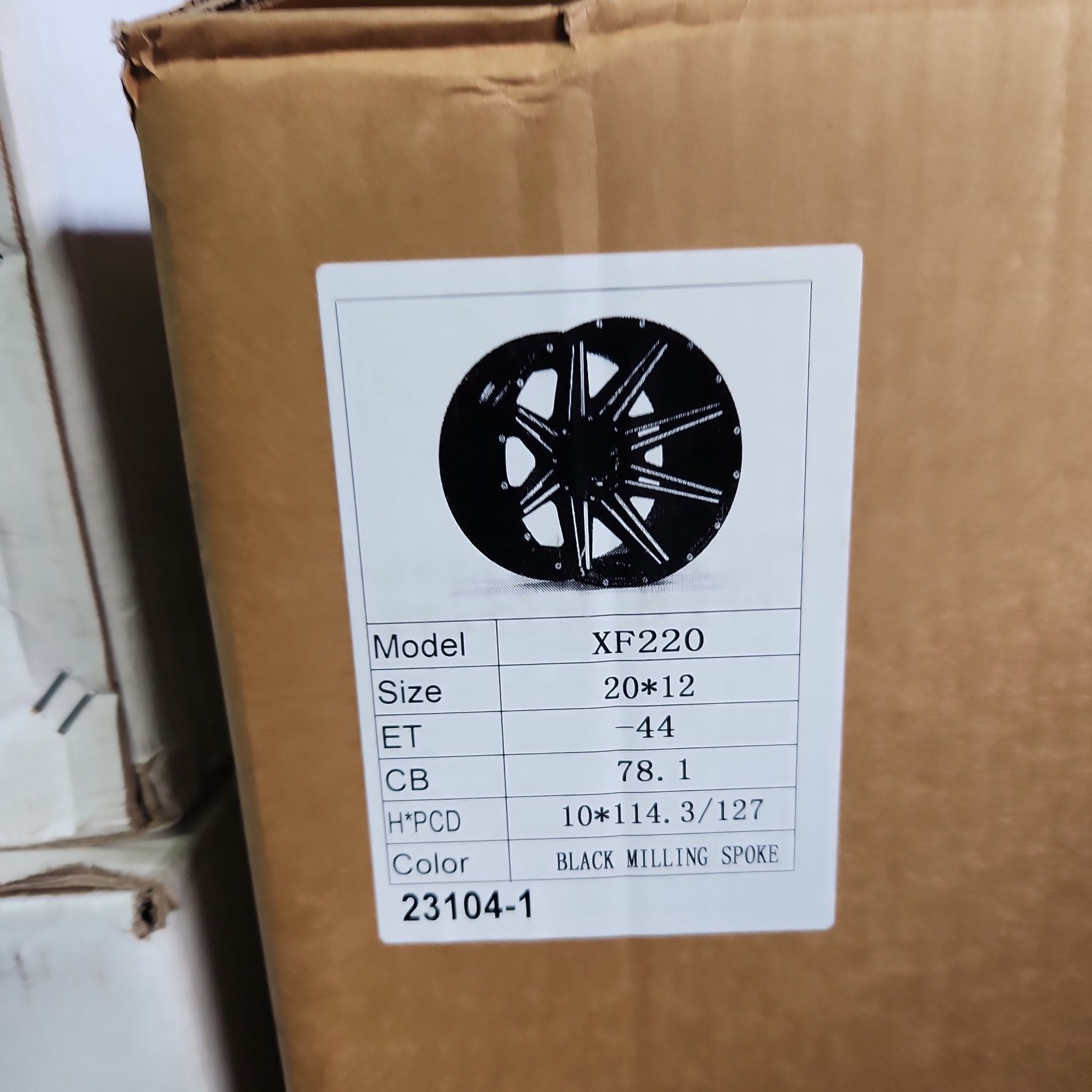 XF220 20x12 5x127 / 5x114.3 BLACK MILLING SPOKE AND SILVER DOTS