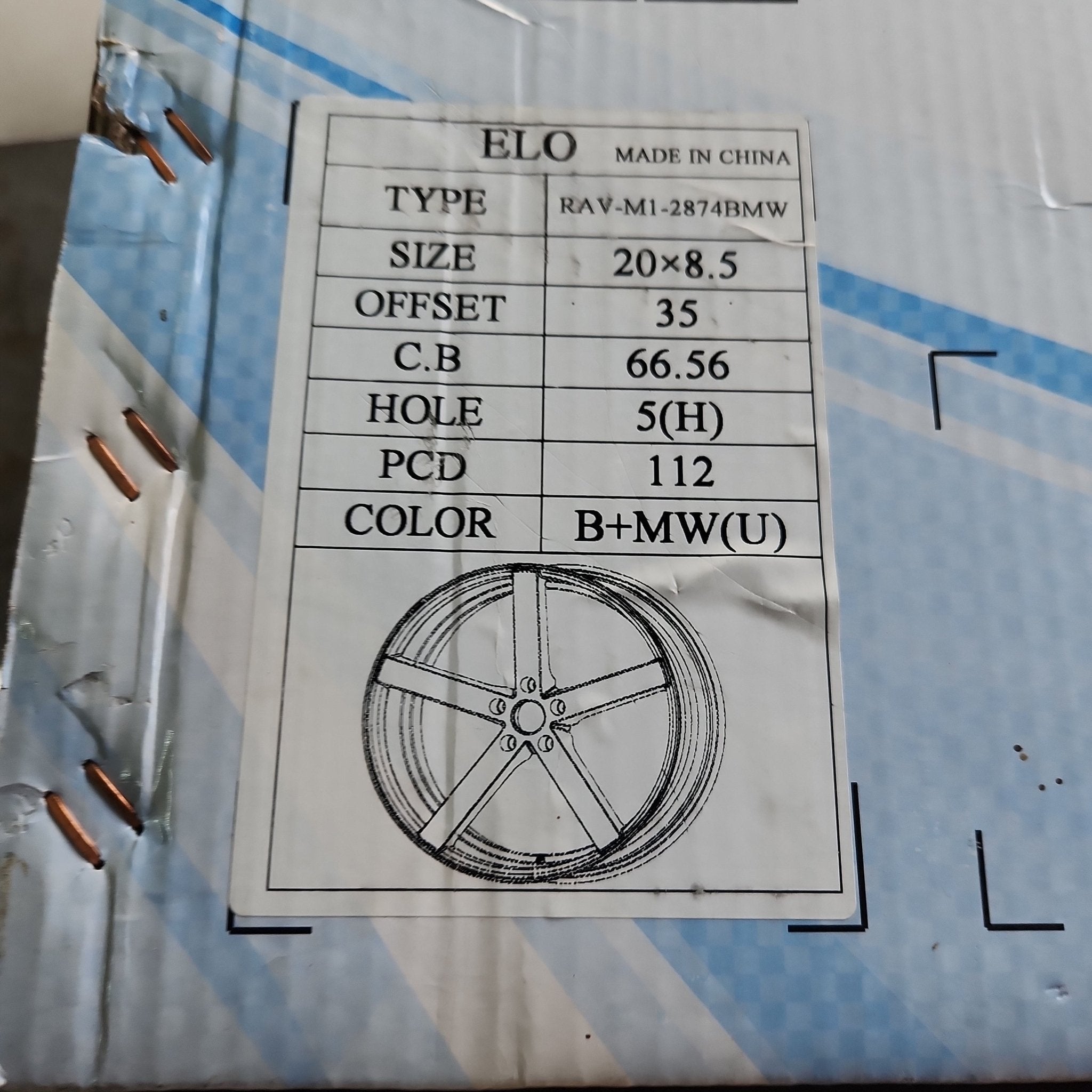 ELO RAV 287 20X8.5 5X112 BLACK MW/U