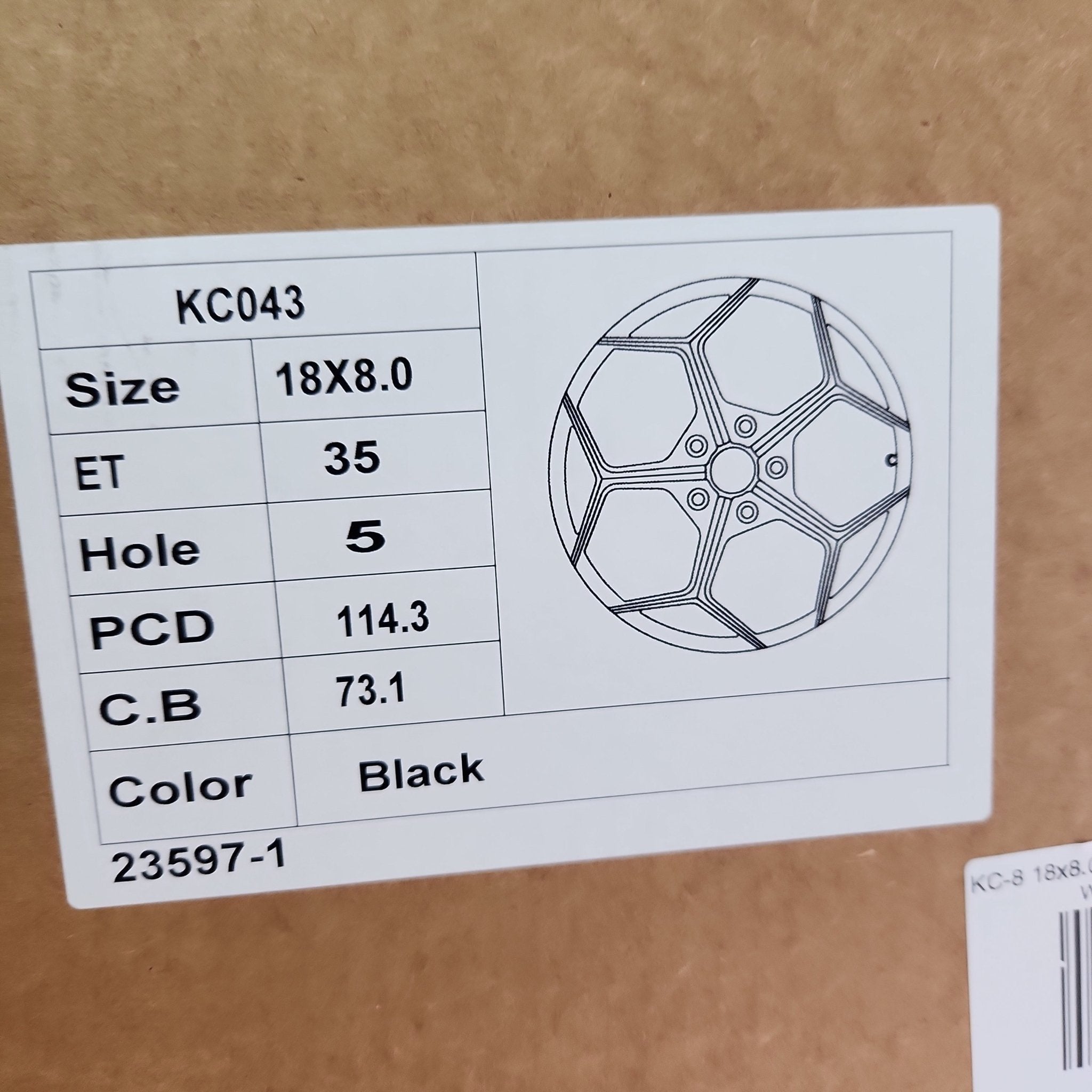 KC-8 18x8.0 5x114.3 GLOSS BLACK