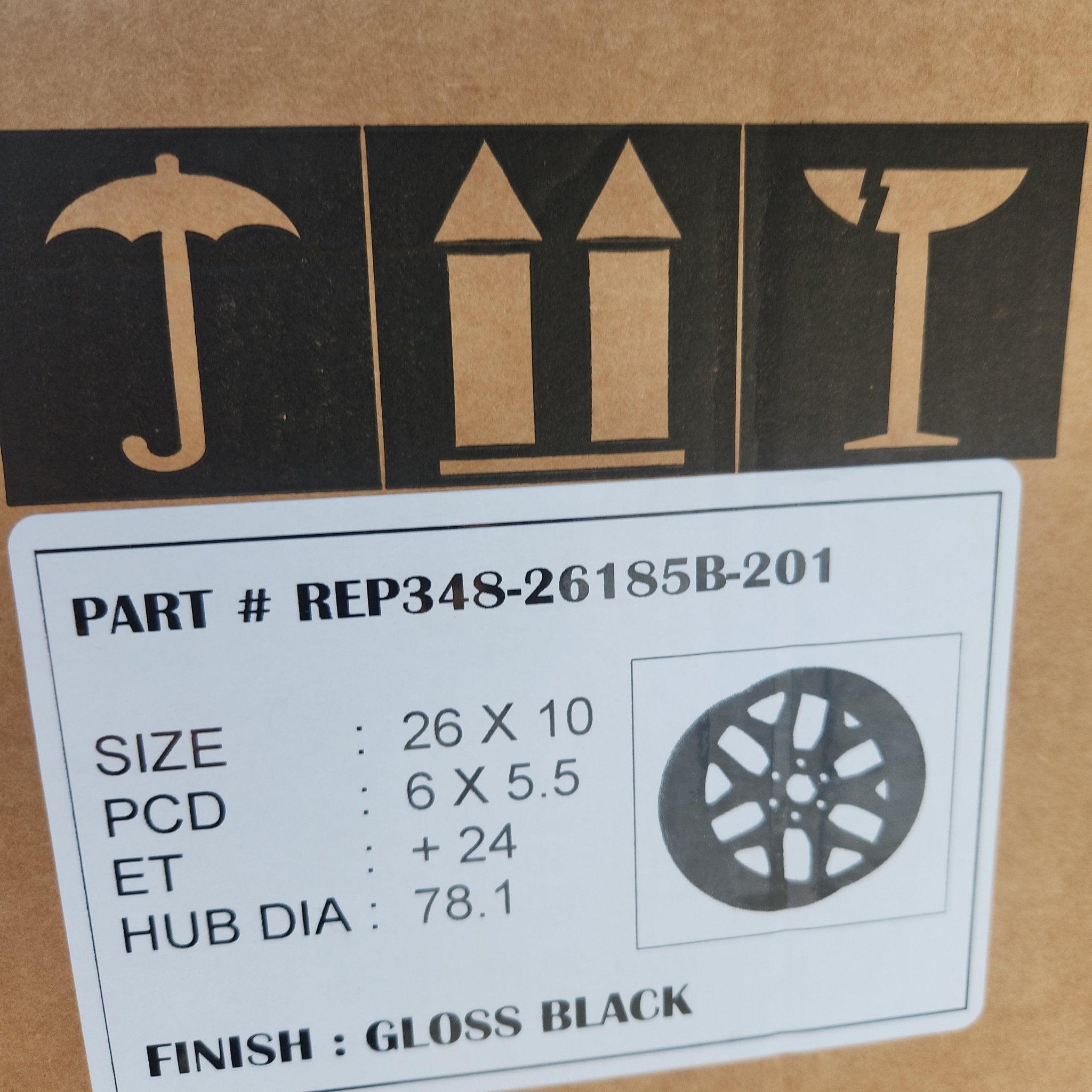 REP348 26x10 6x139.7 FULL GLOSS BLACK