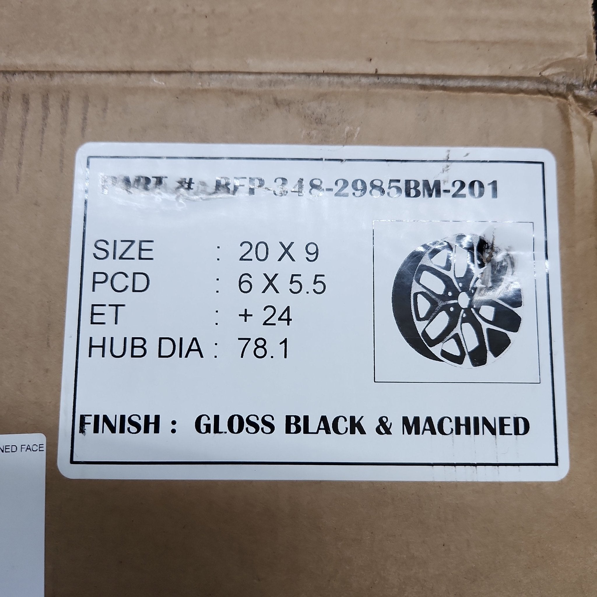REP 348 20x9 6x139.7 GLOSS BLACK MACHINED FACE