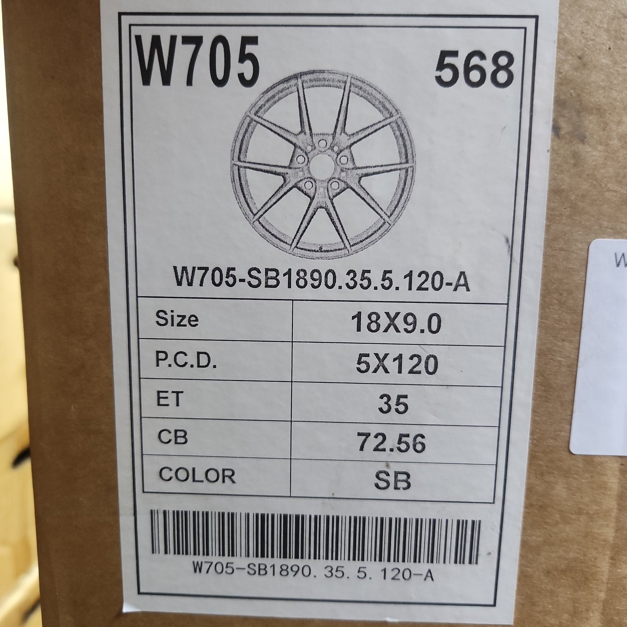 W705 18X9.0 5X120 SATIN BLACK