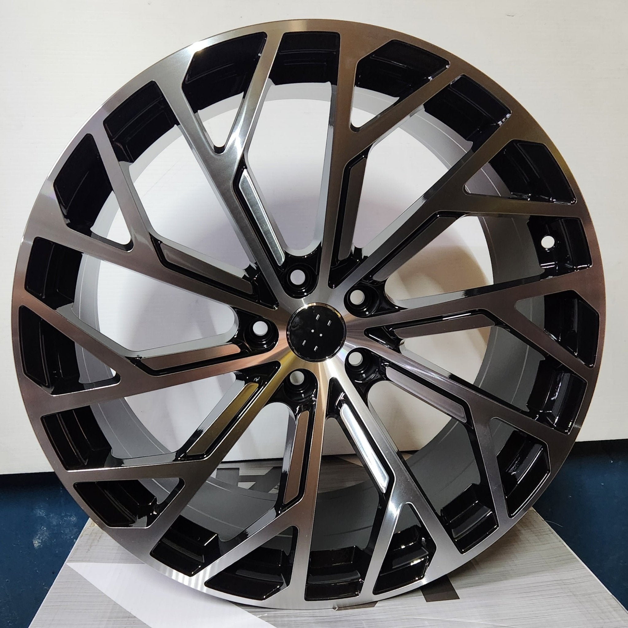 6128 20X9.0 5X112 BLACK MACHINE FACE