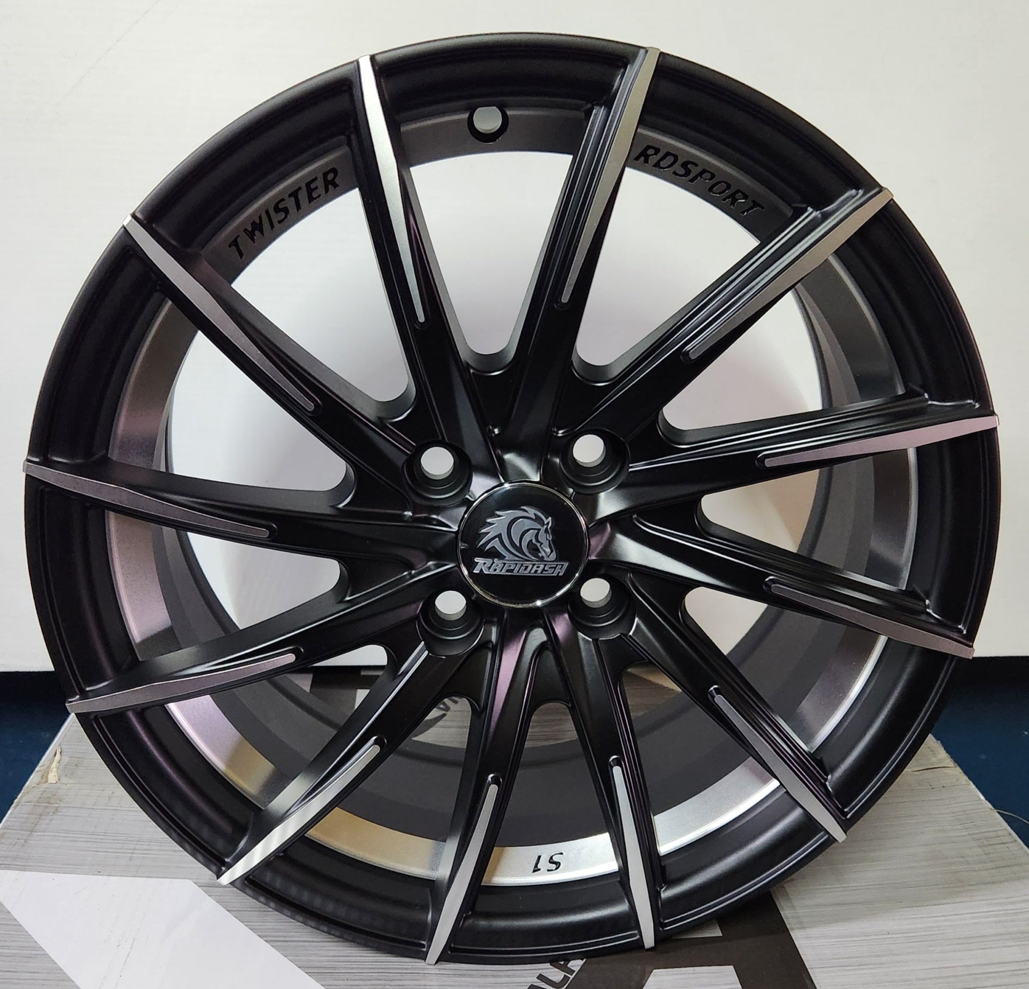 RAPIDASH RD-S1 15X6.5 4X100 MATT BLACK MACHINED FACE WITH UNDER CUT