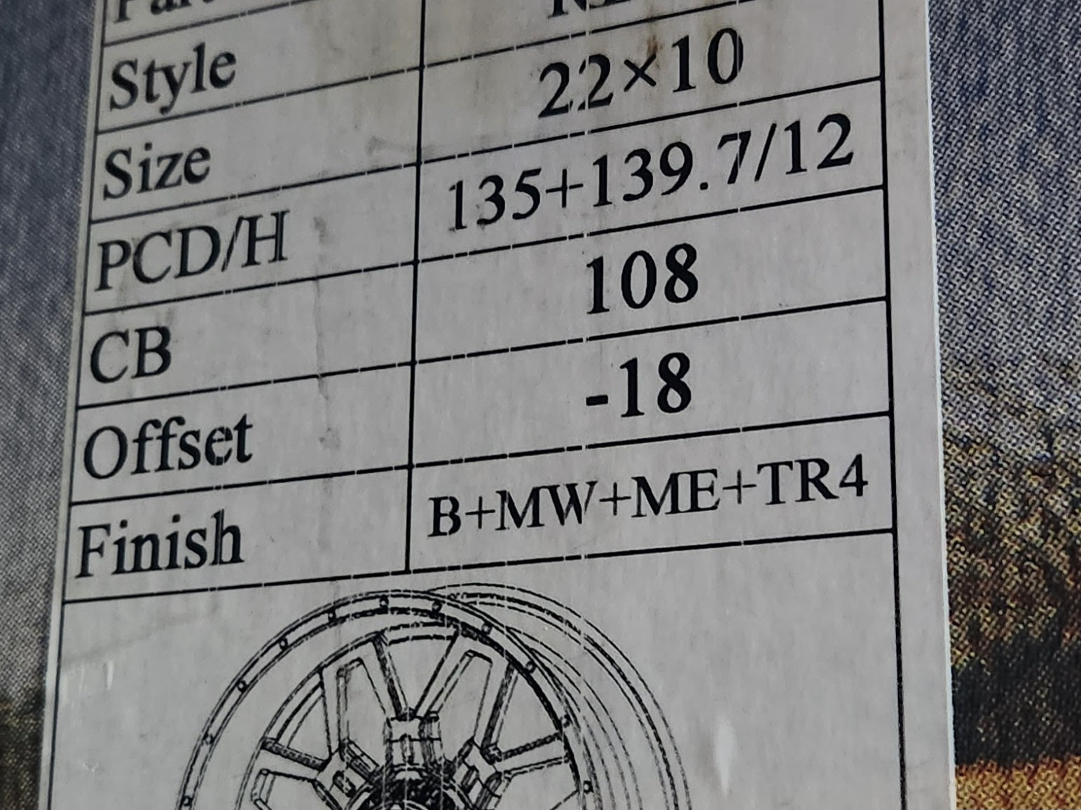 RDR RD25 22x10 6x135- 6x5.5 B+MW+ME+TR4