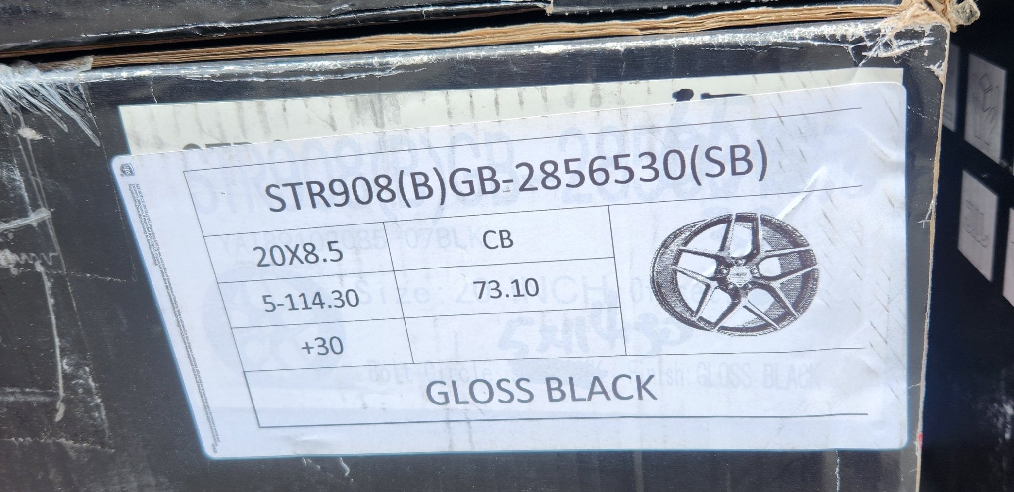 STR 908 20X8.5 5X114.3 GLOSS BLACK
