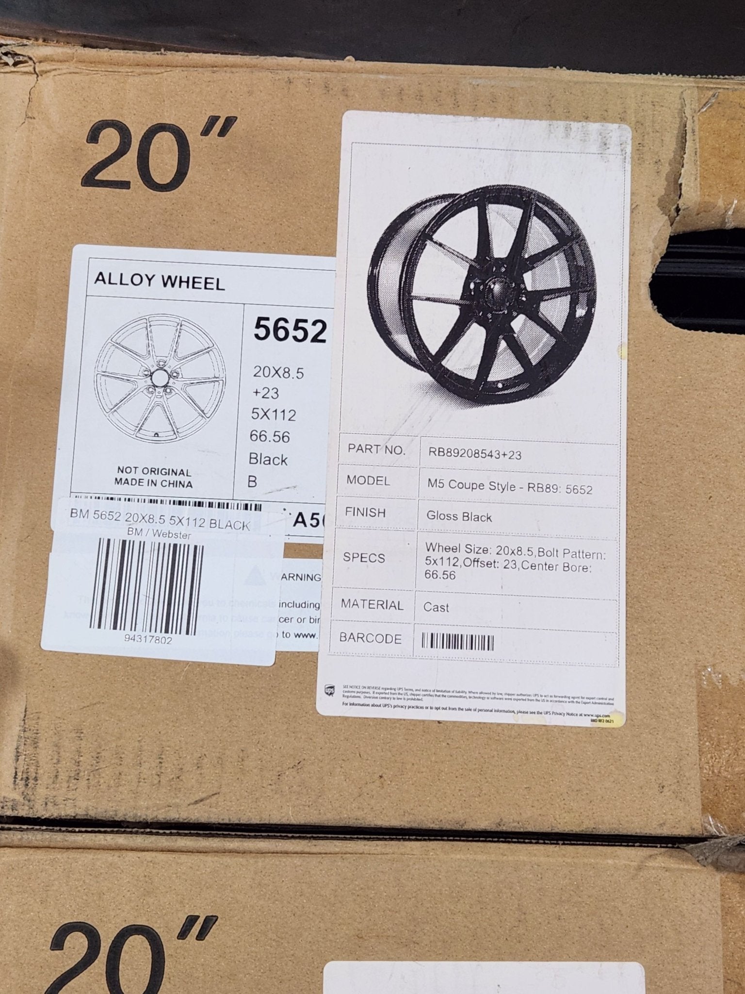 WHEELS 5652 20X8.5 5X112 BLACK