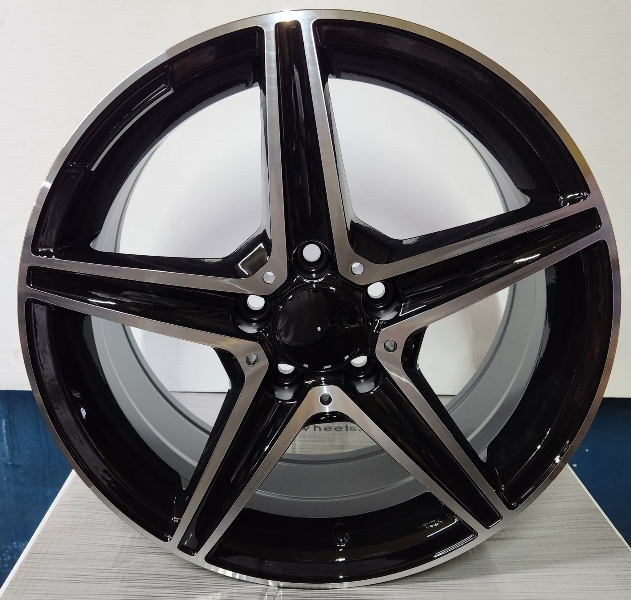 OE 5376 17X7.5 5X112 PIANO BLACK MACHINED FACE