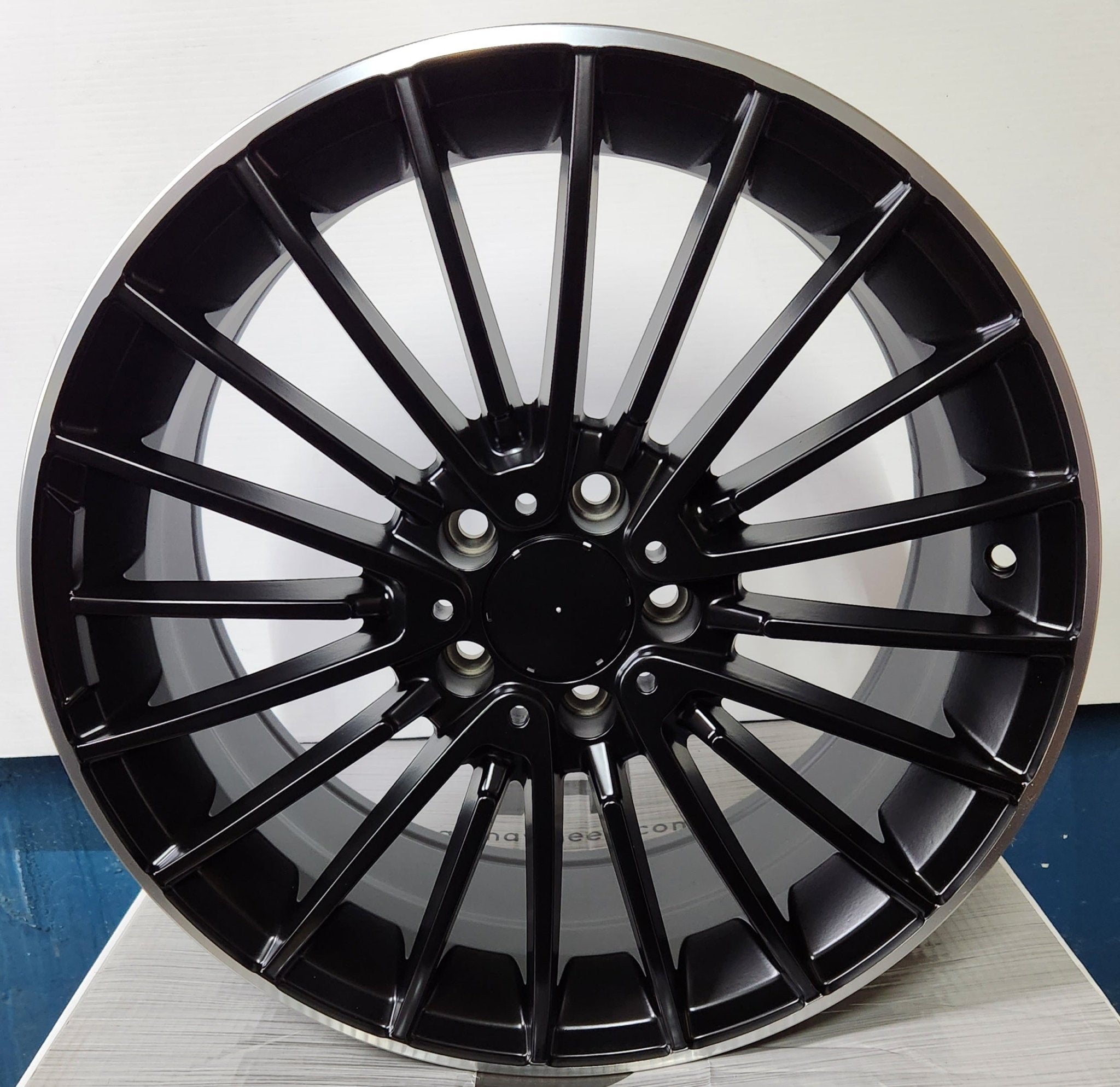 OE 0235 18X8.5 5X112 MATTE BLACK MACHINED LIPS